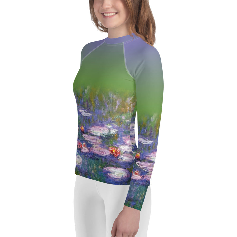 Monet's Water Lilies Youth Rash Guard (POD)