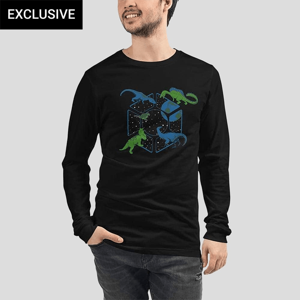Dinos in Space Unisex Long Sleeve T-Shirt (POD)