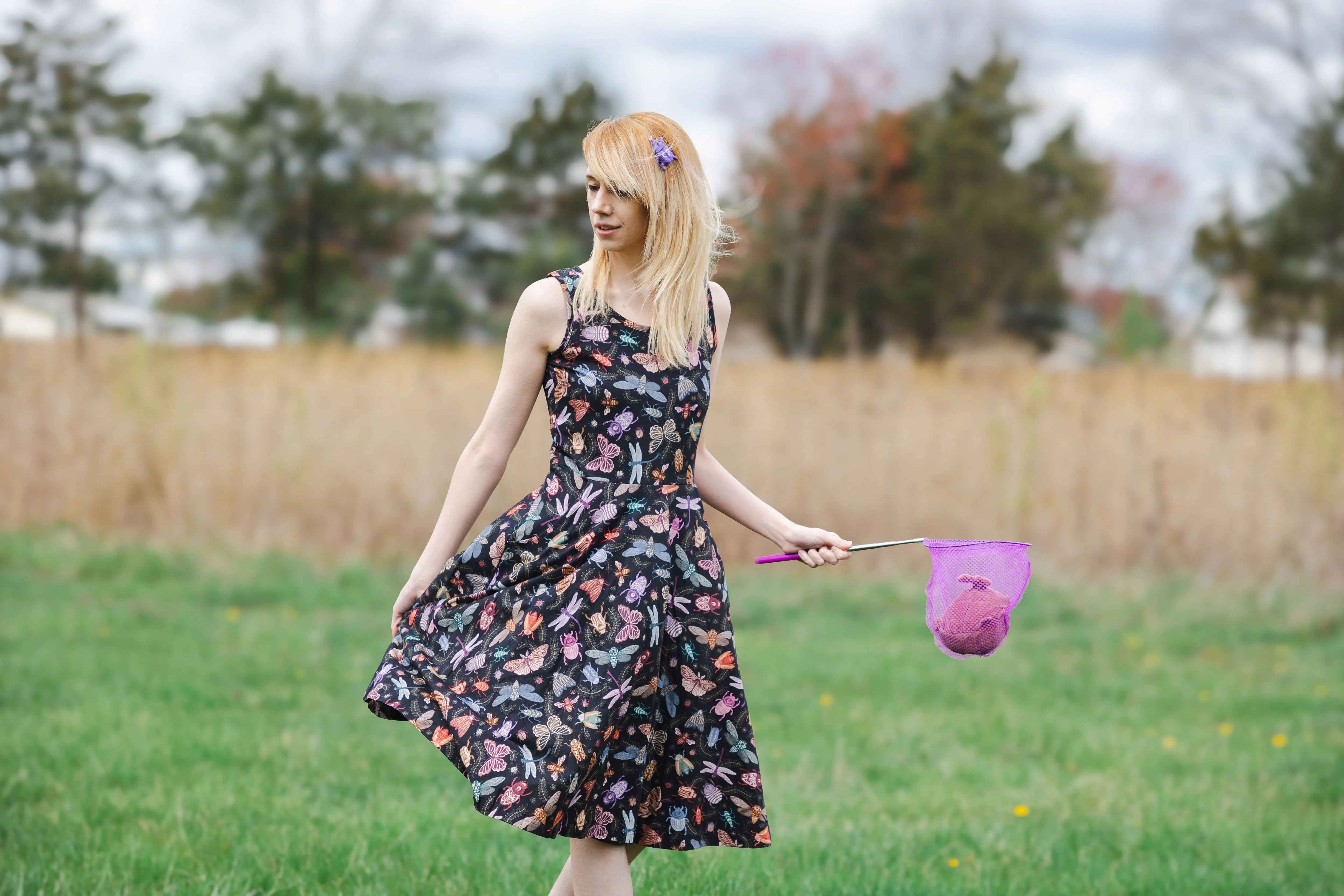 Doodle Bugs A-Line Dress (With Waist Seam)