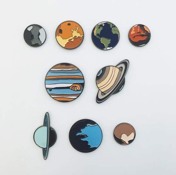 Solar System Planet Enamel Pin Set