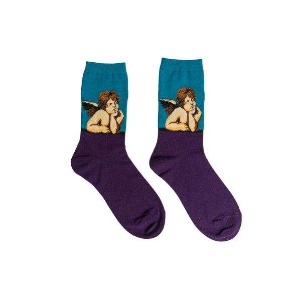 Renaissance Baby Angel Art Socks