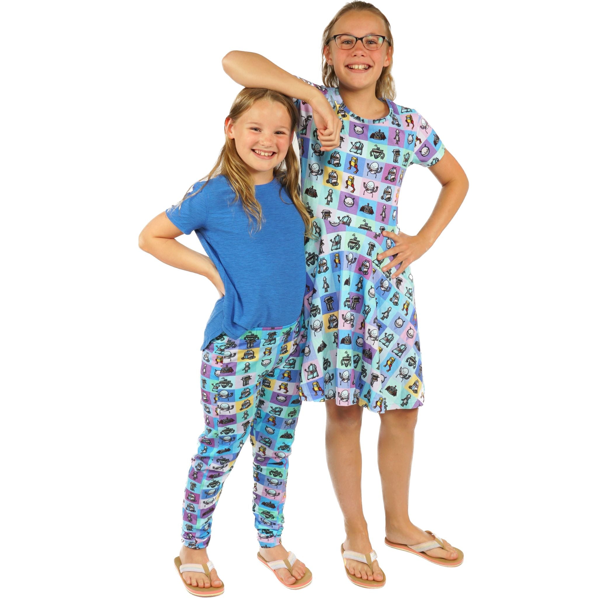 Robots Kids Leggings with Pockets