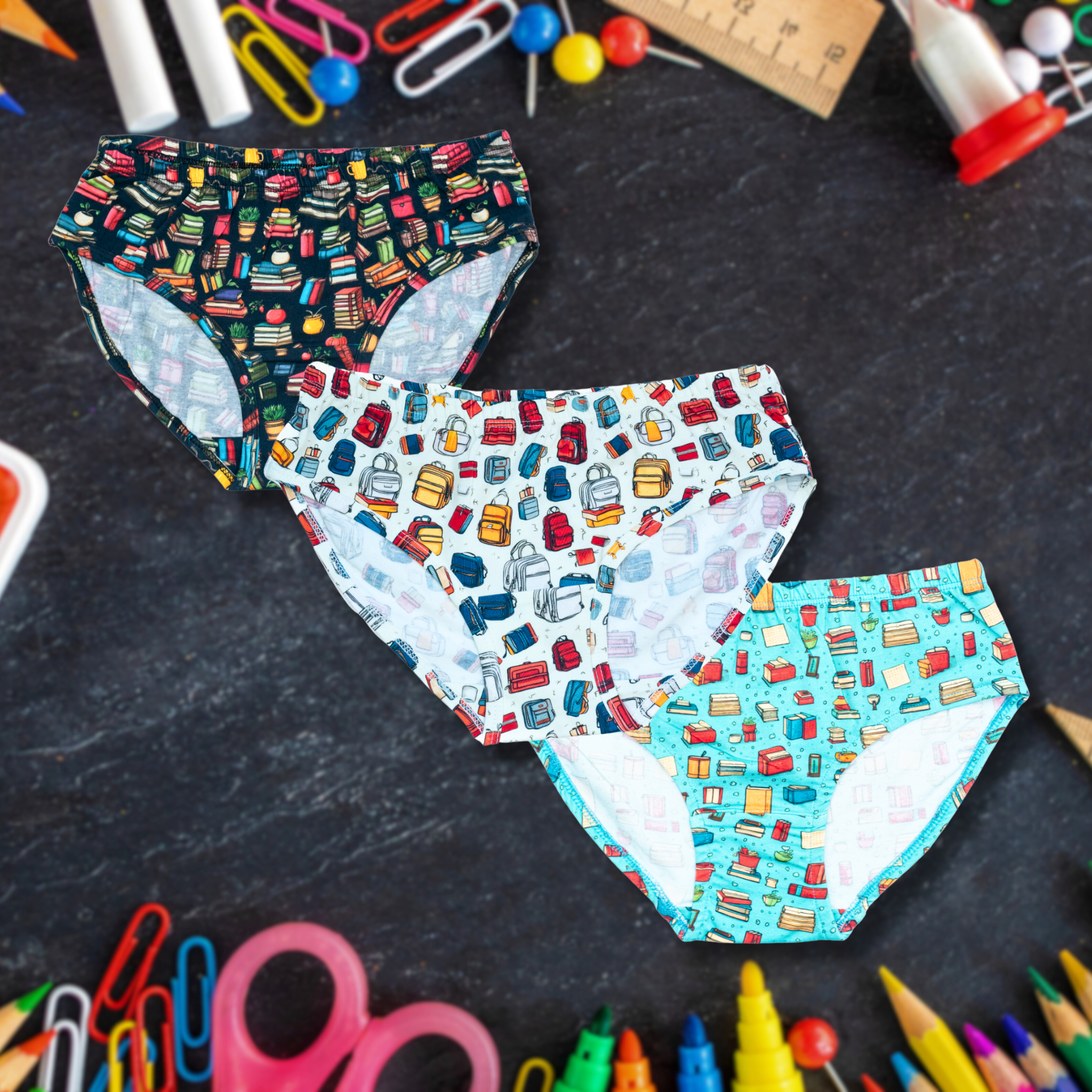 School Fun Kids Underwear - 3 Pack