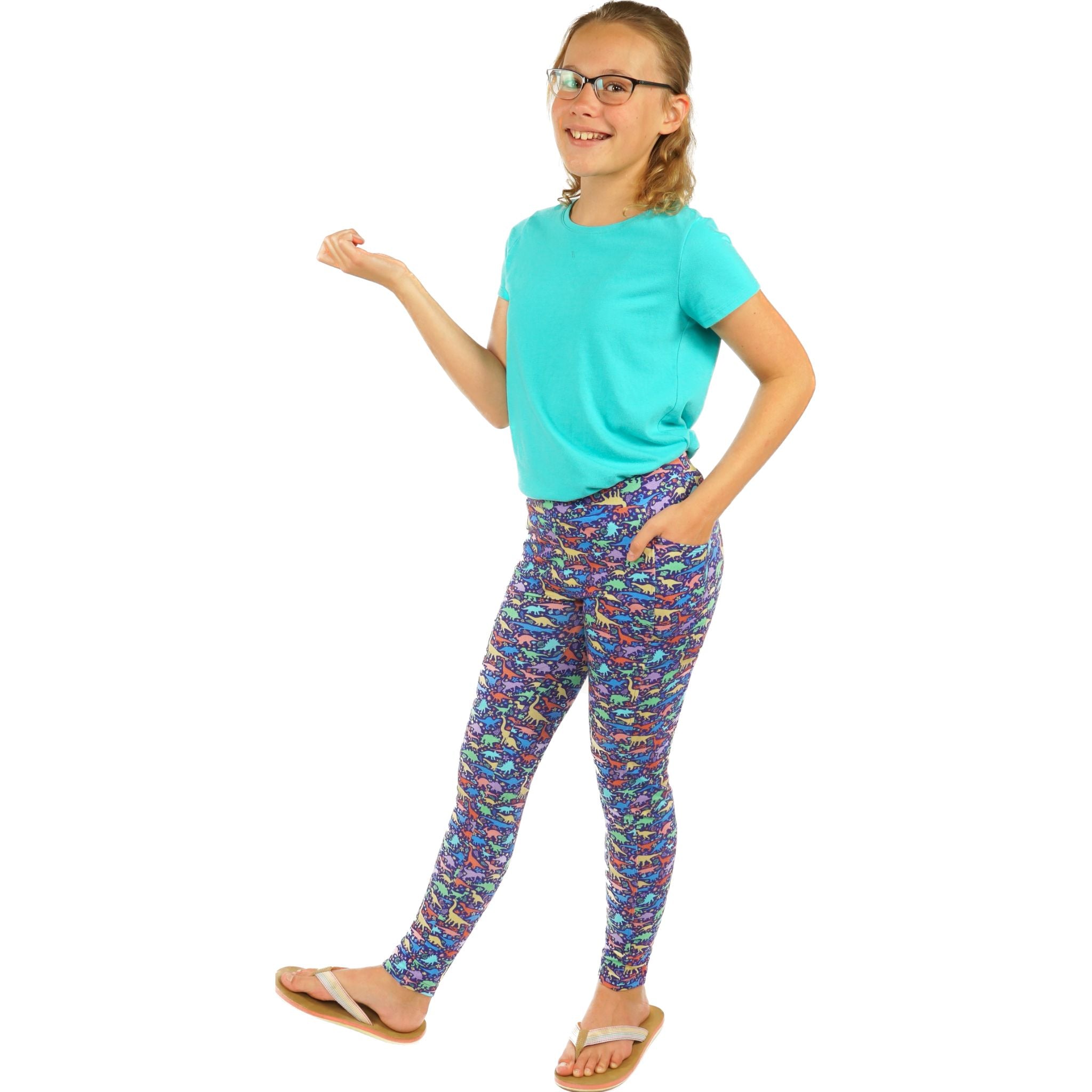 Dinosaurs & Fossils Kids Leggings with Pockets