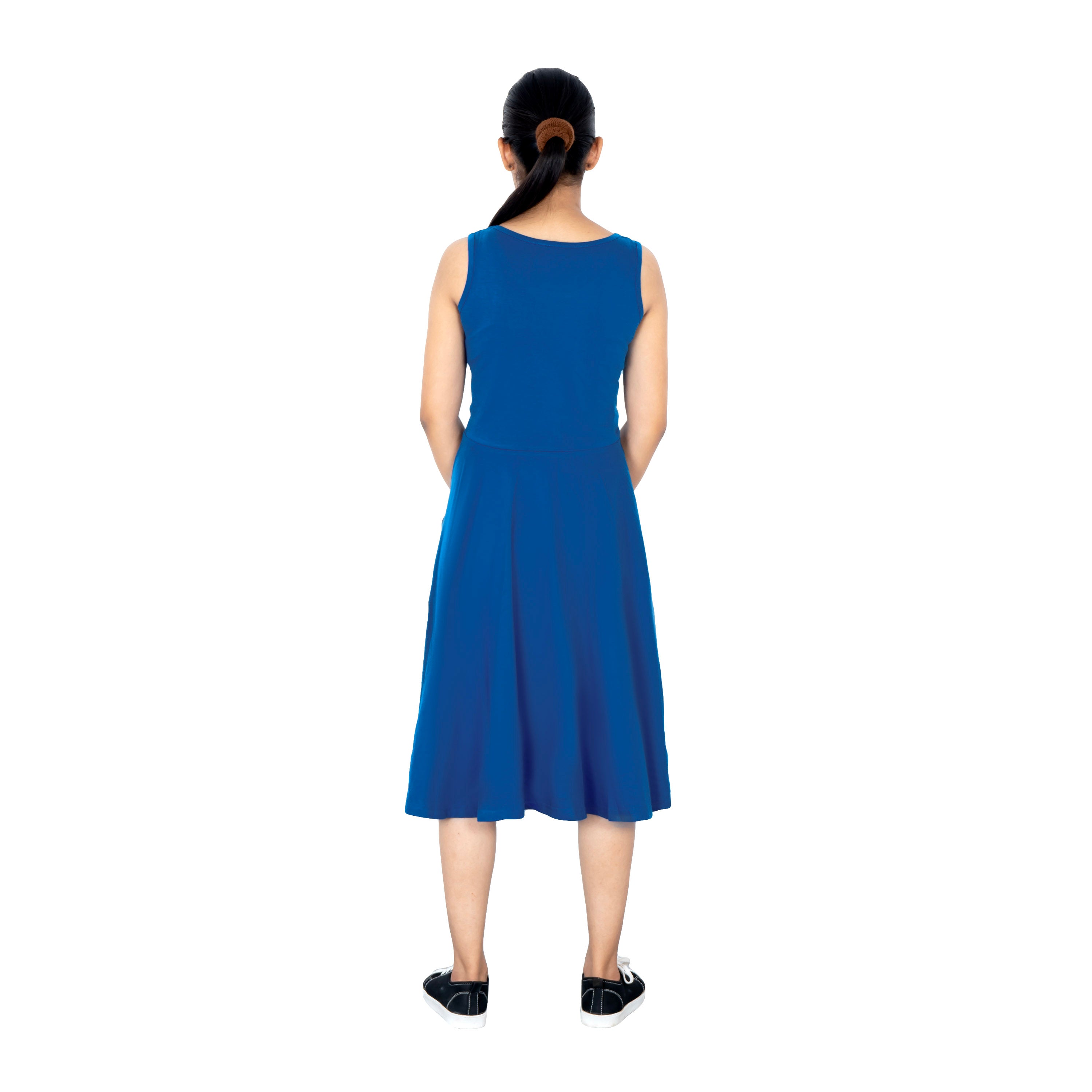 Azurite Sleeveless Twirl Dress
