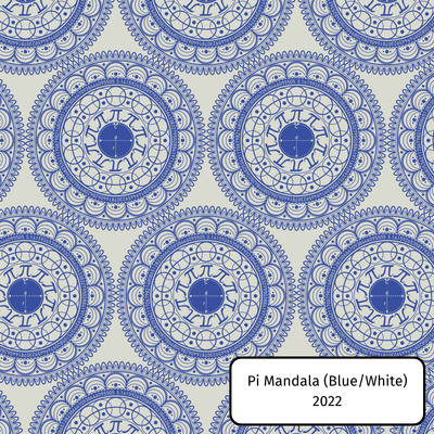 Pi Mandala (Blue/White)
