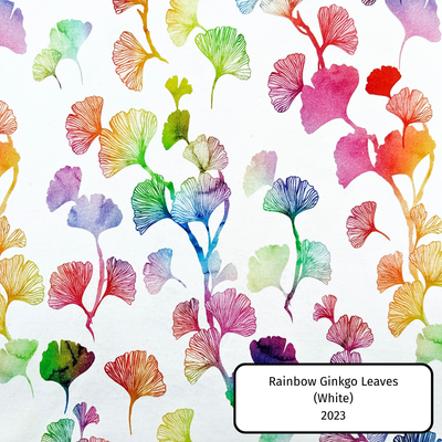 Rainbow Ginkgo Leaves (White)