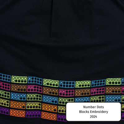 Number Dots Blocks Embroidery