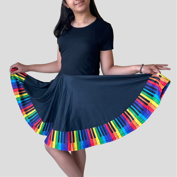 Rainbow Piano Kids Twirl Dress Svaha USA