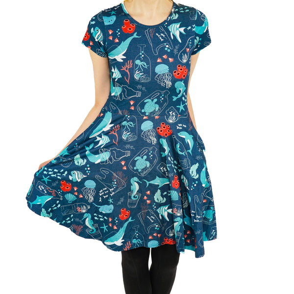 Save the Ocean Kids 3/4th Twirl Dress