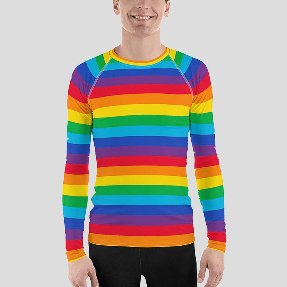 Rainbow Stripes Unisex Rash Guard (POD)