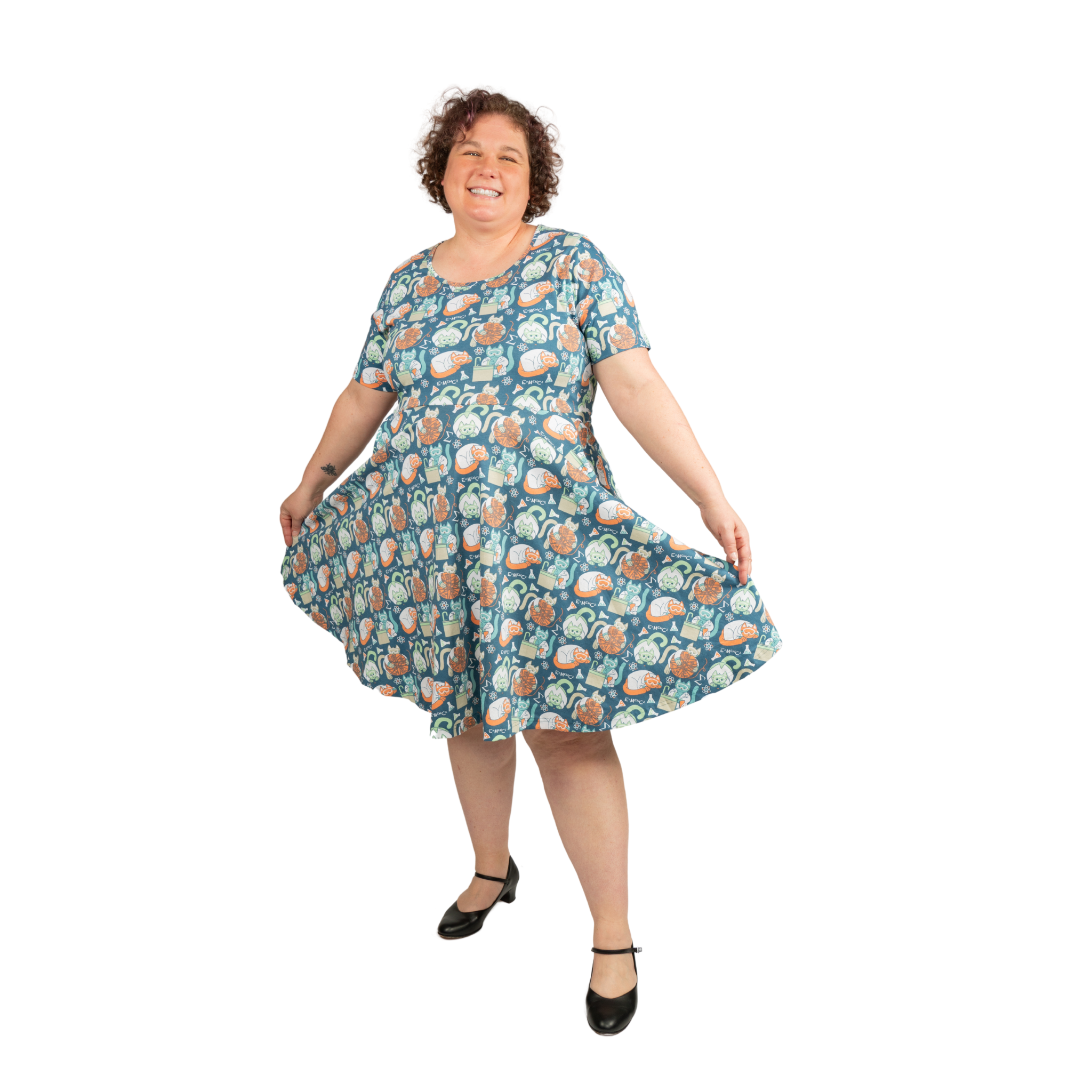 Science Cats Twirl Dress