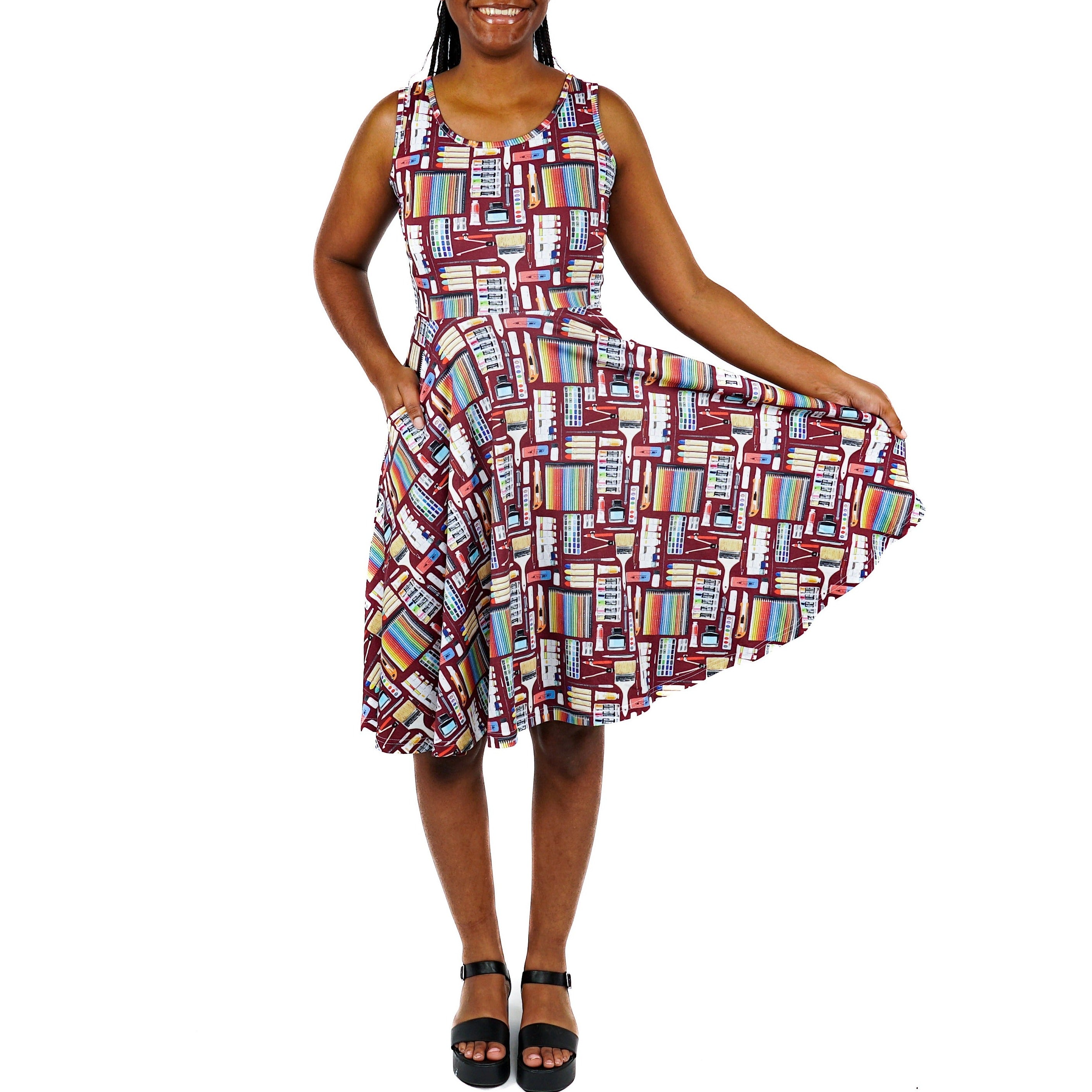 Art Supplies Sleeveless Twirl Dress [FINAL SALE]