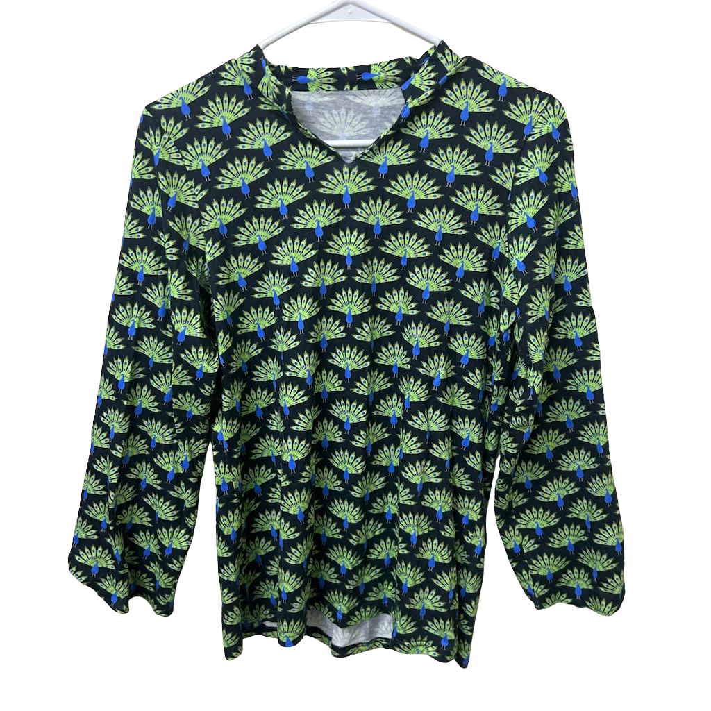 Peacock Split Neck Top Sample -S