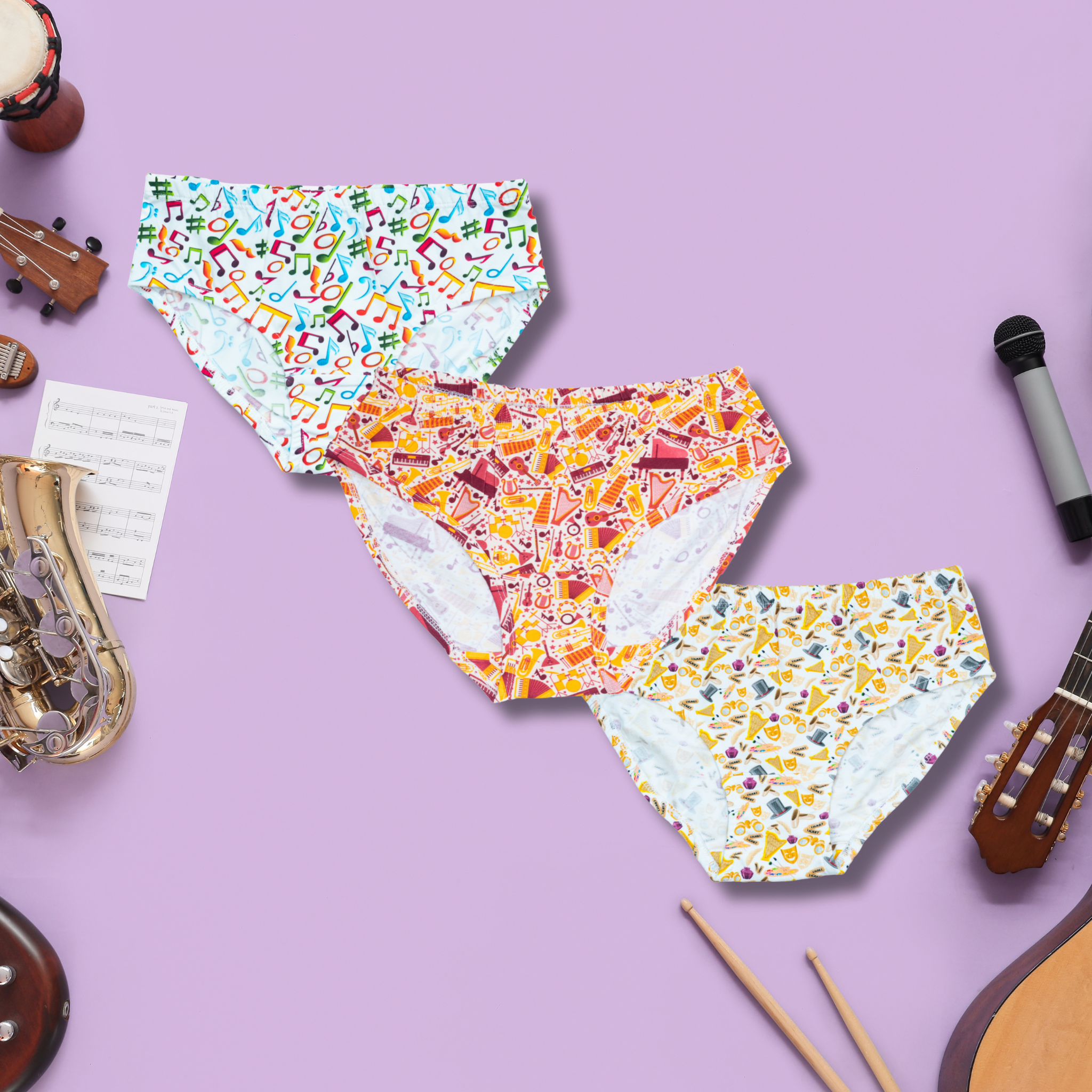 Music & Theatre Kids Underwear- 3 Pack