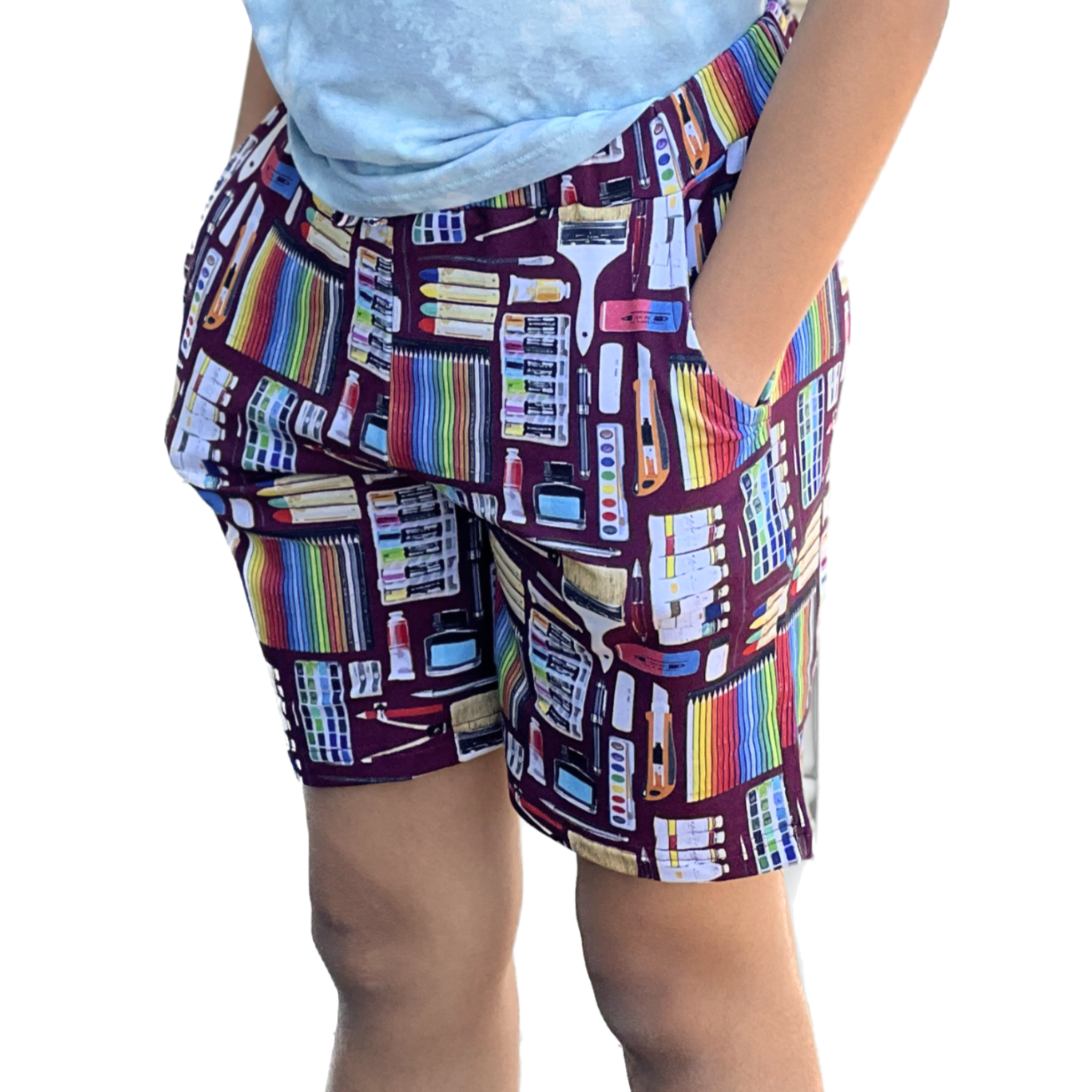 Art Supplies Kids Shorts with Pockets