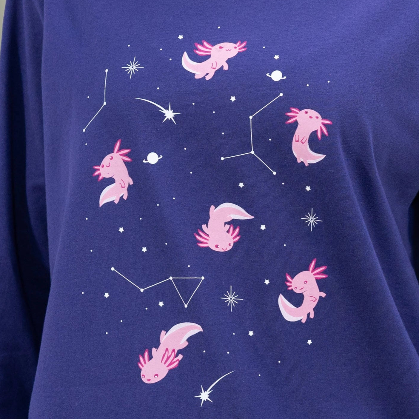 Axolotls in Space Long Sleeve Adults T-Shirt