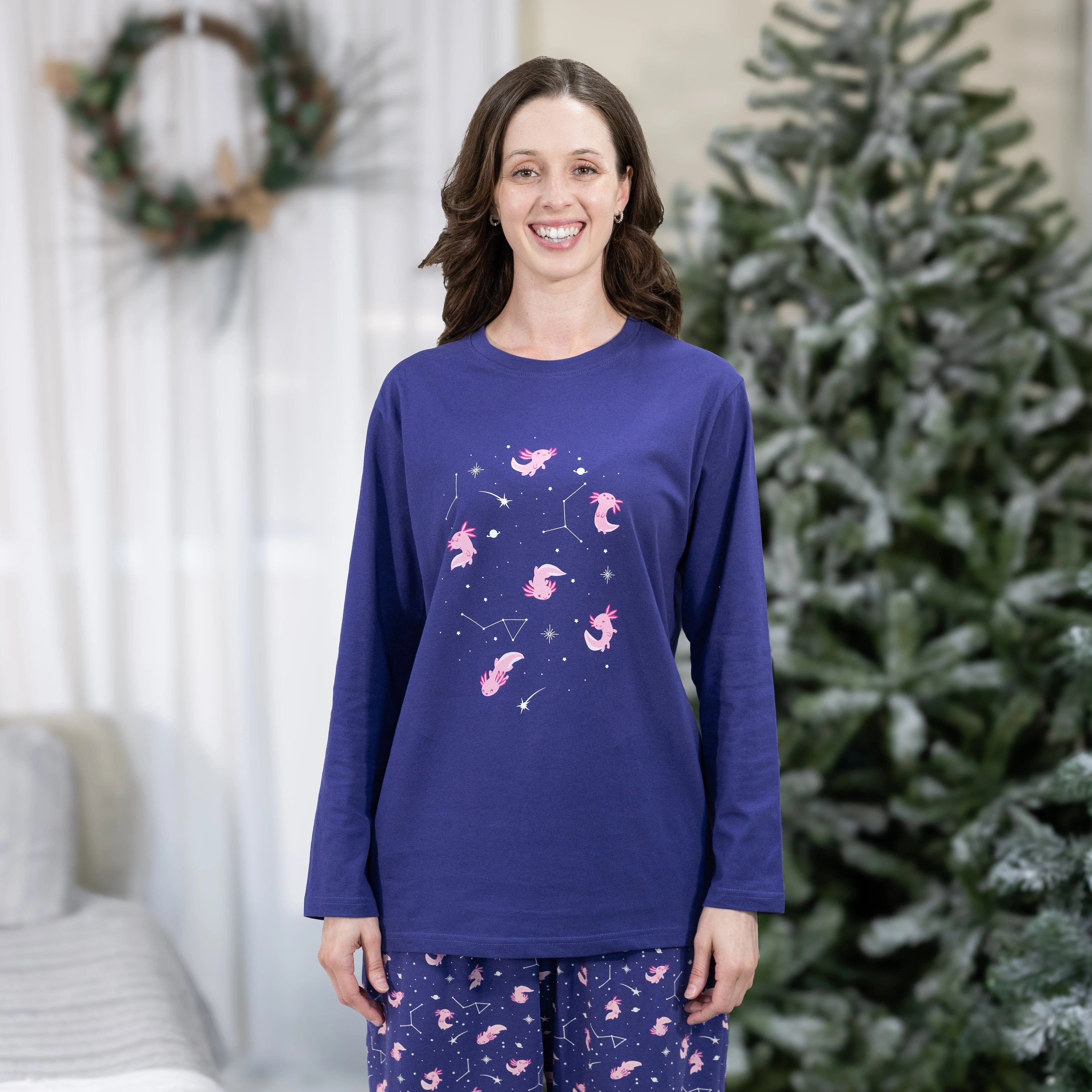 Axolotls in Space Long Sleeve Adults T-Shirt