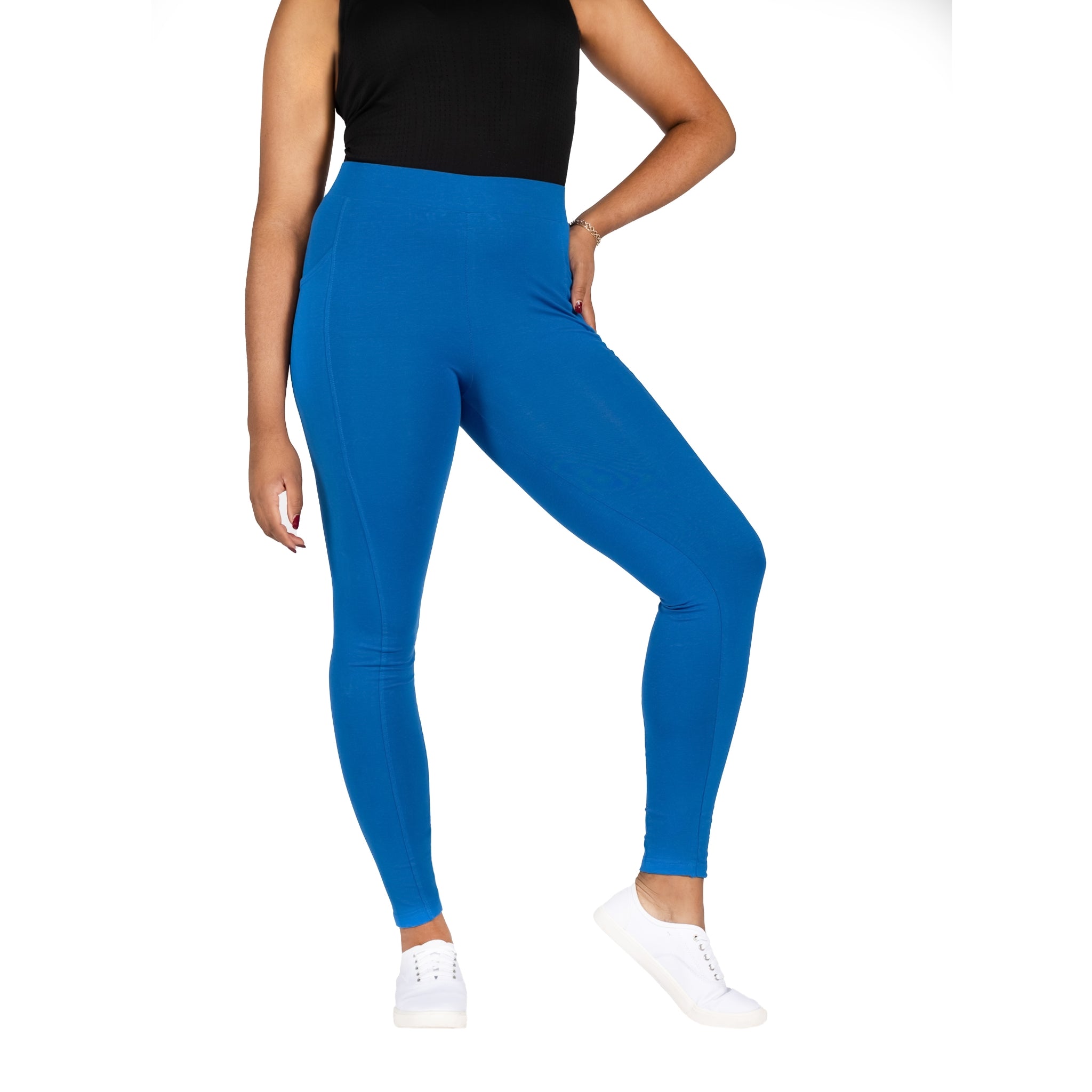 Azurite Blue Adults Leggings with Pockets