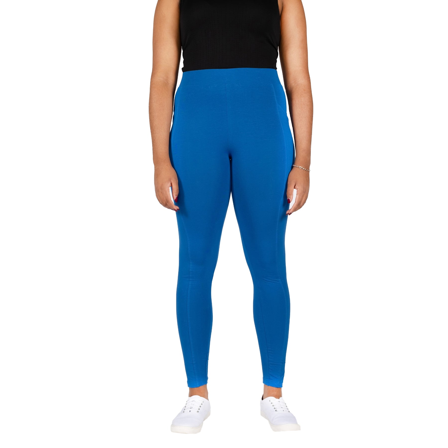 Pre Made Comfy Adult Leggings - Blue Retro Shapes main image 1