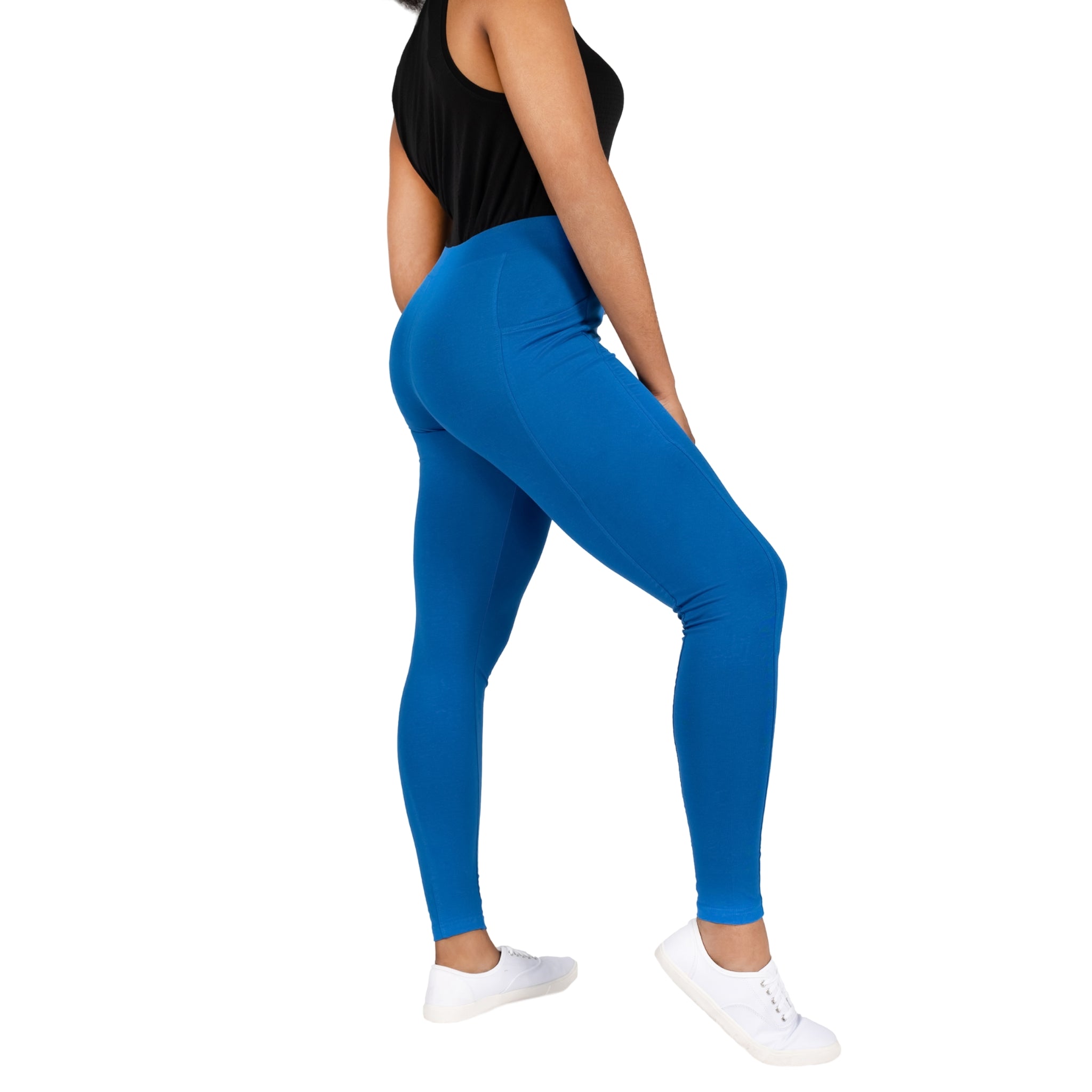 Azurite Blue Adults Leggings with Pockets