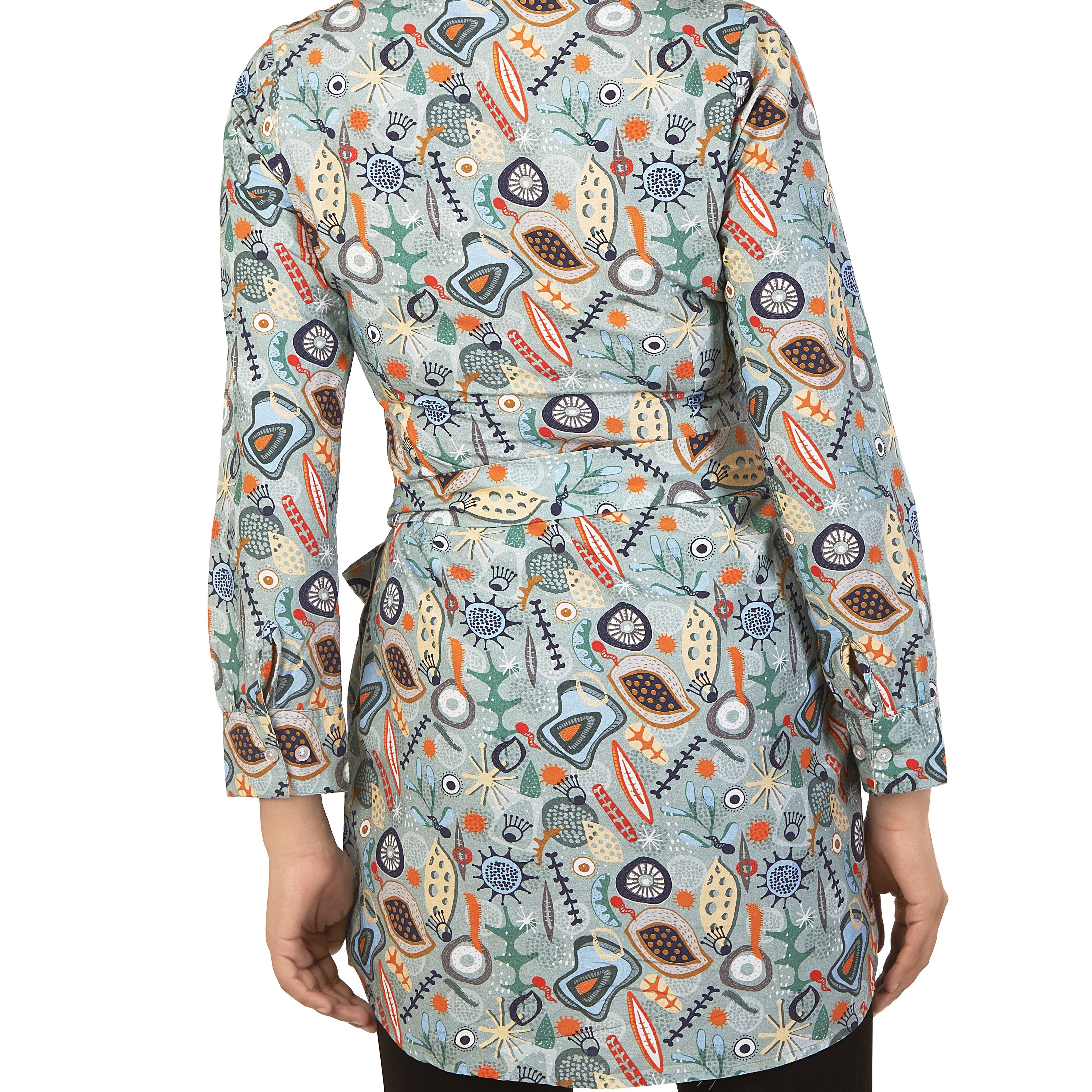 Mid-Century Microbes Button-Up Tunic Dress