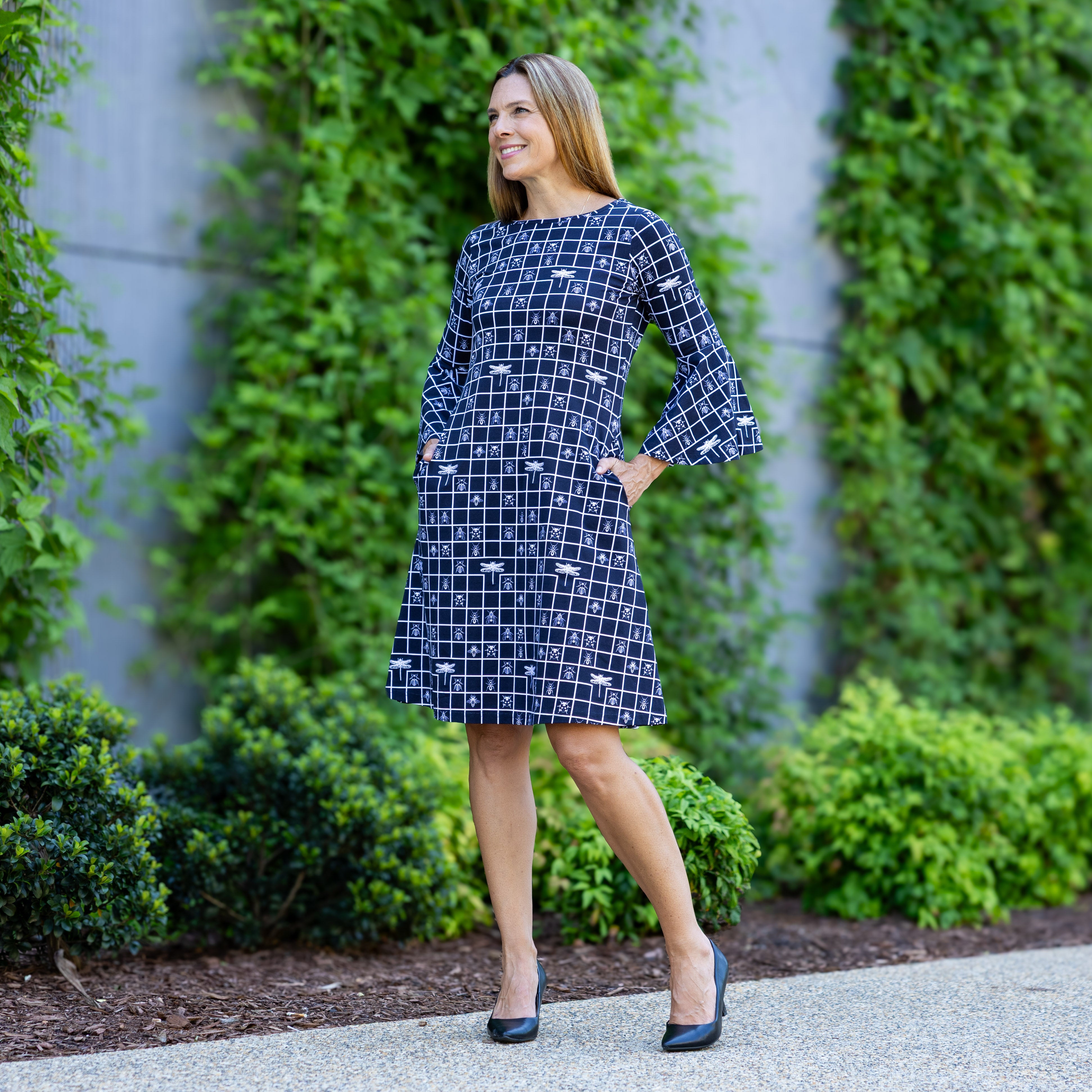 Bugs Square Bell Sleeve Dress