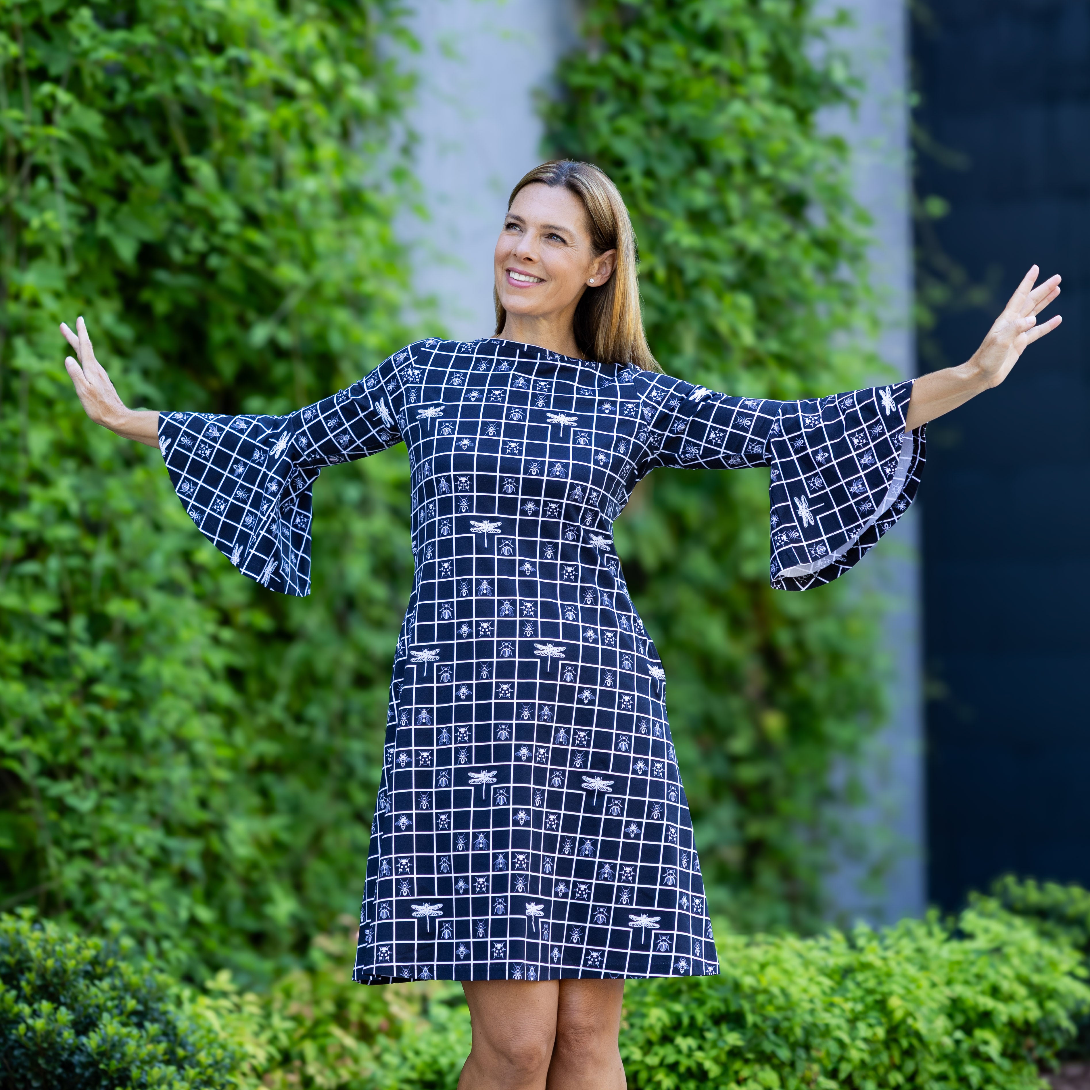Bugs Square Bell Sleeve Dress