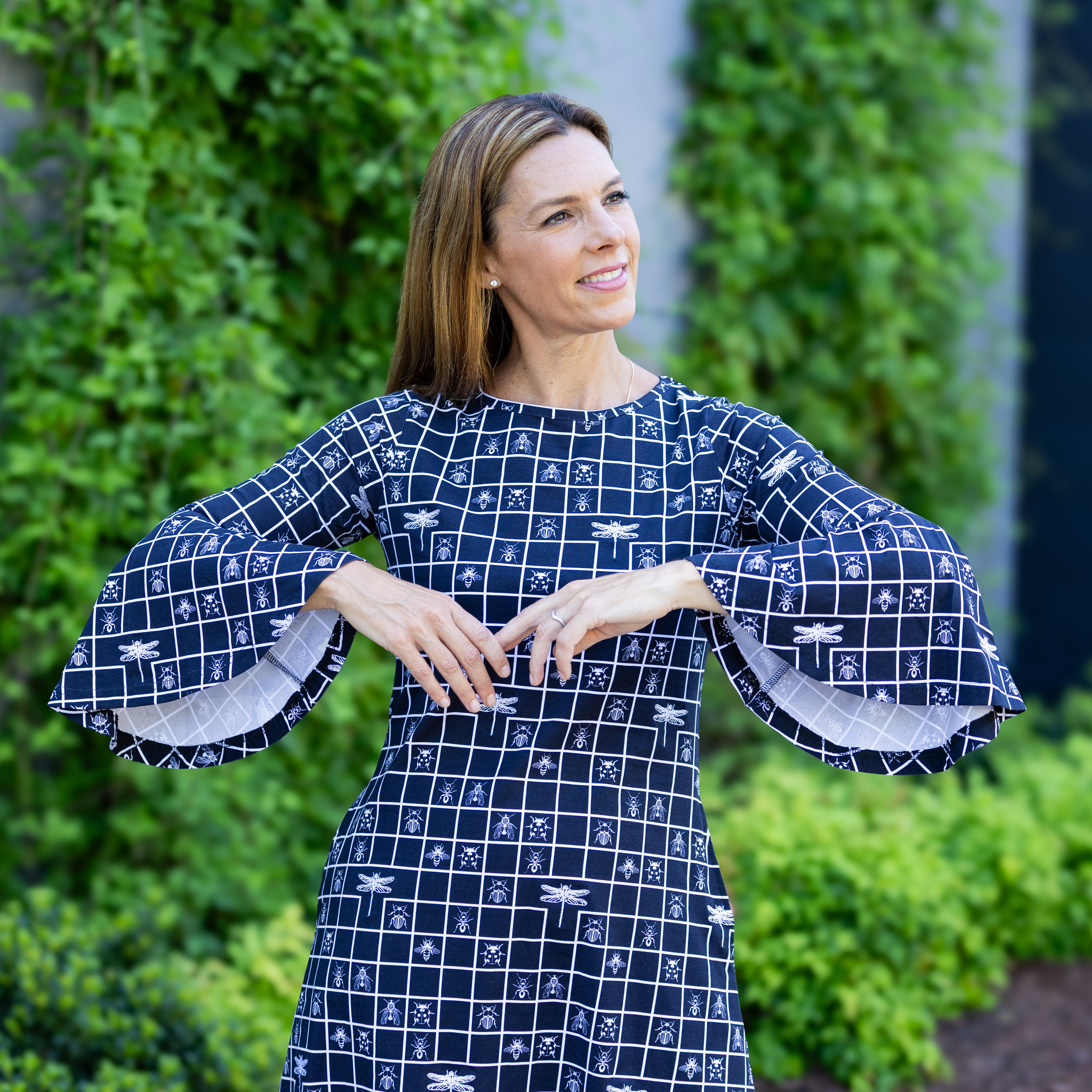 Bugs Square Bell Sleeve Dress