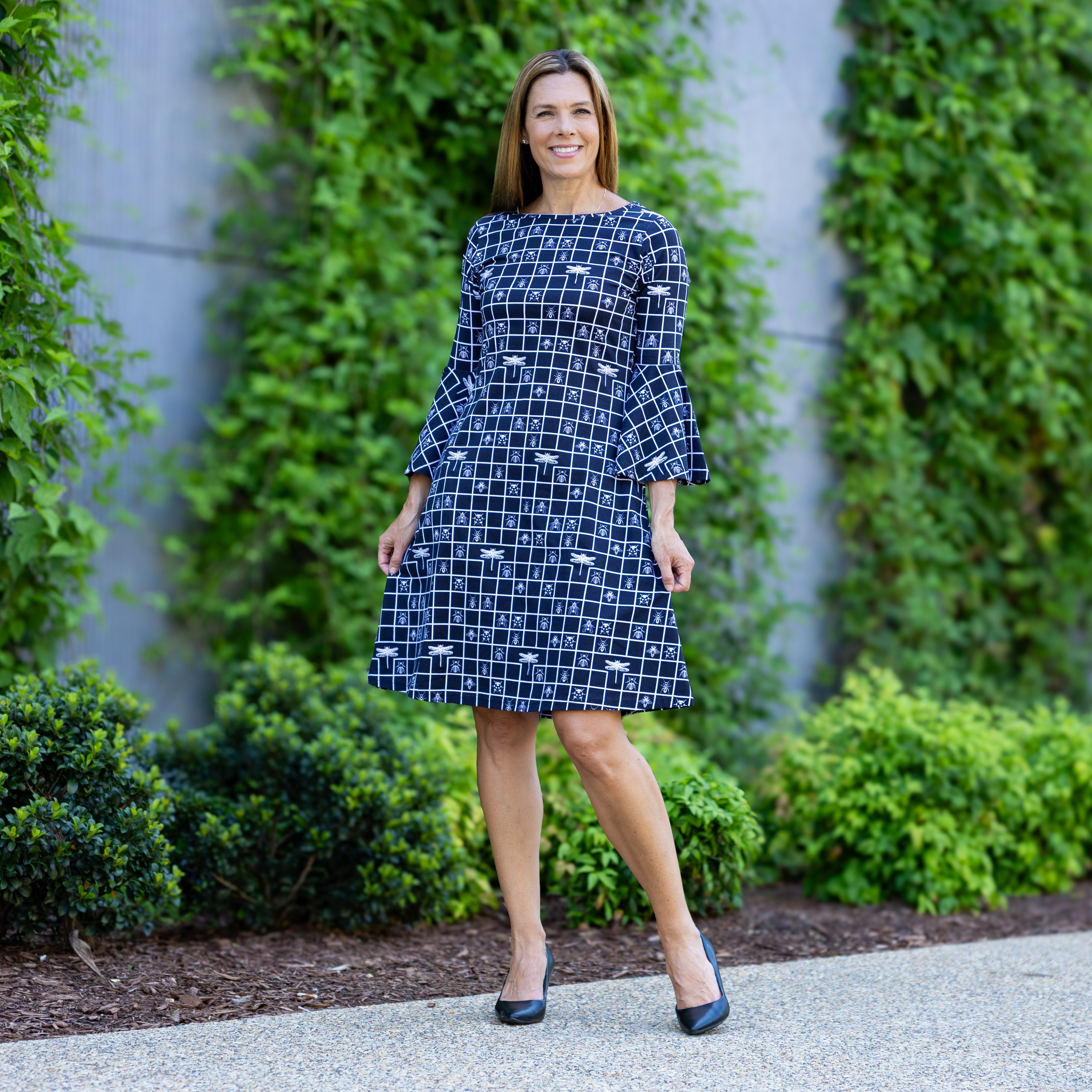 Bugs Square Bell Sleeve Dress