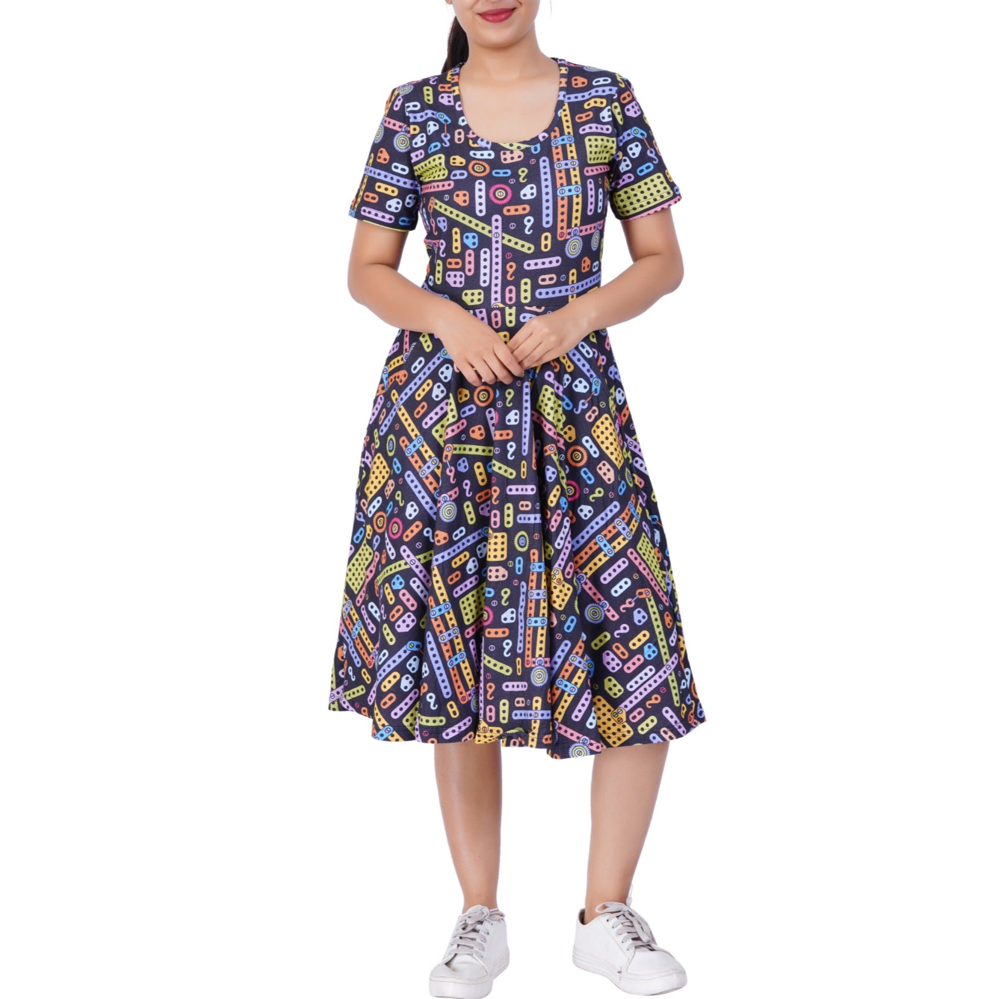 Construction Blocks Twirl Dress