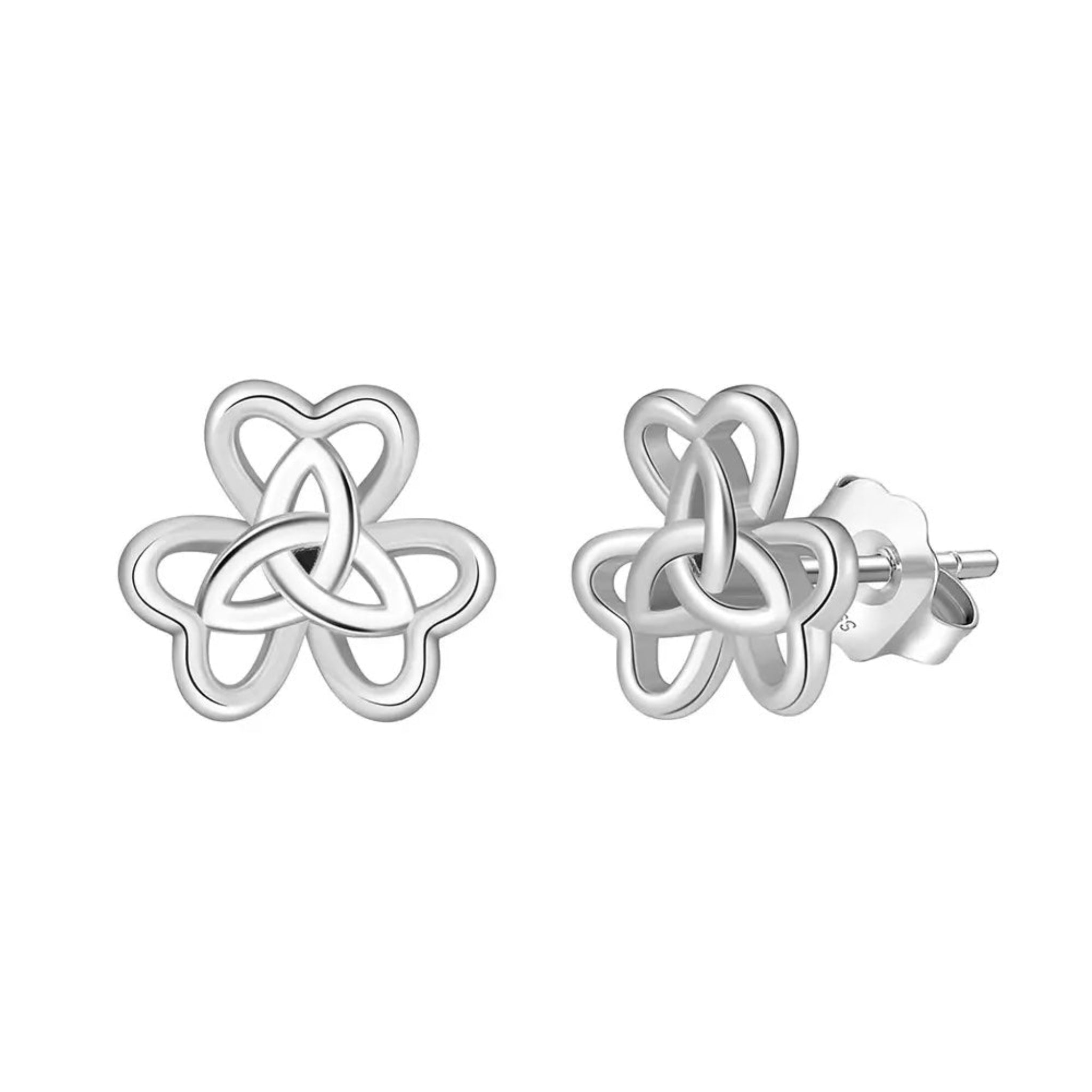 Celtic Clover Sterling Silver Earrings