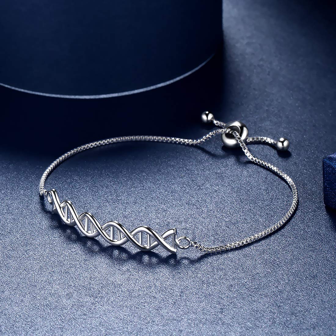 DNA Double Helix Sterling Silver Bracelet