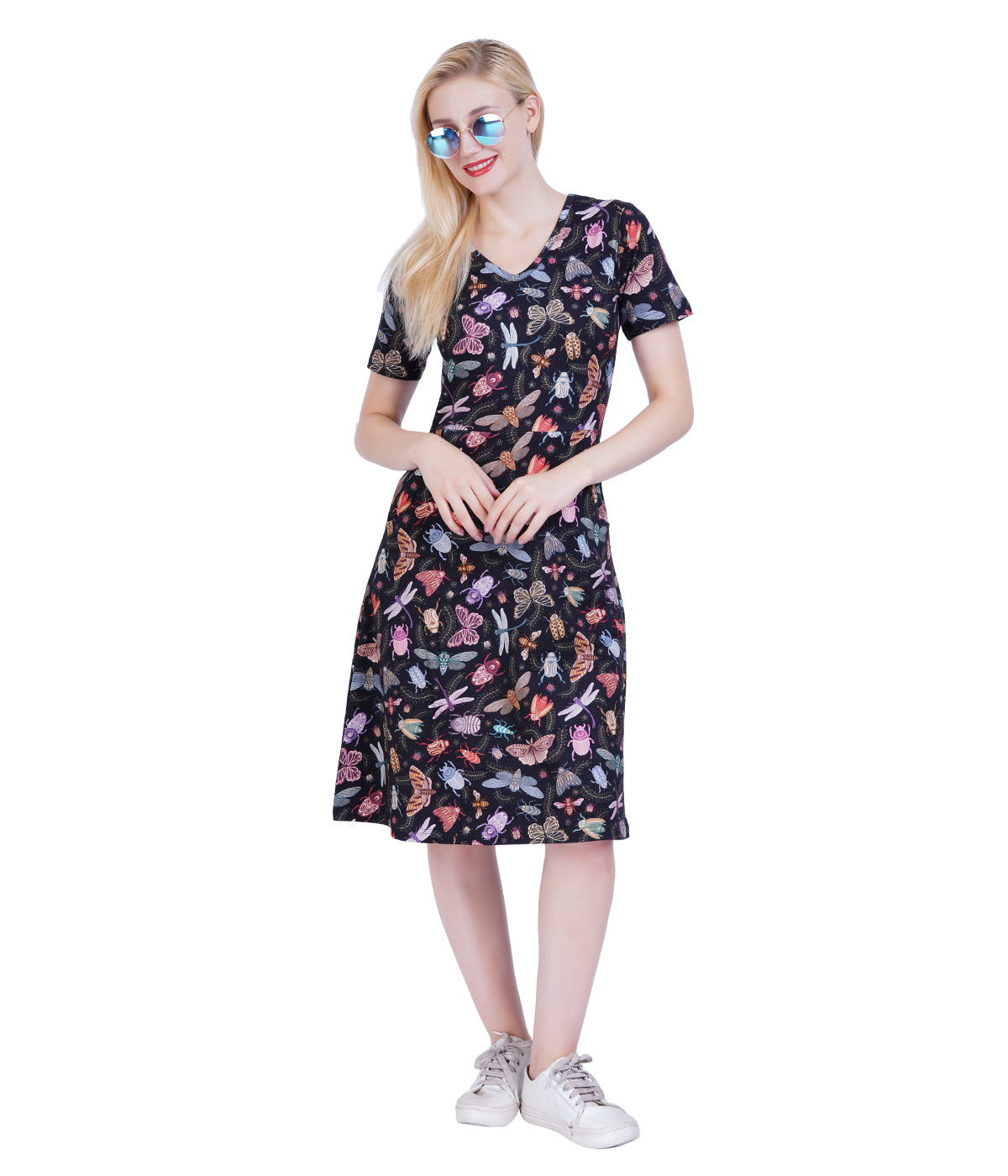 (Pre-order) Doodle Bugs A-Line Dress (With Waist Seam)