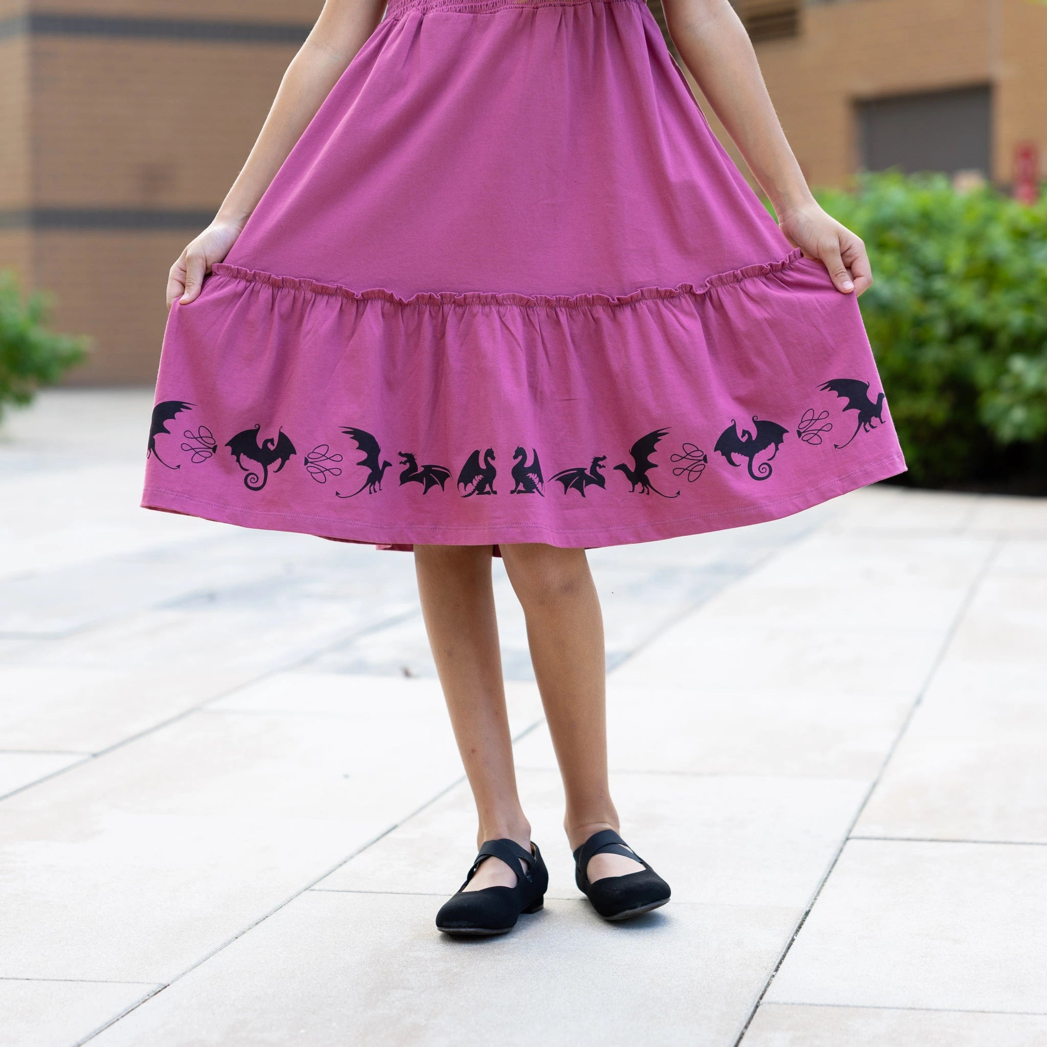 Dragons Kids Dress with Frill