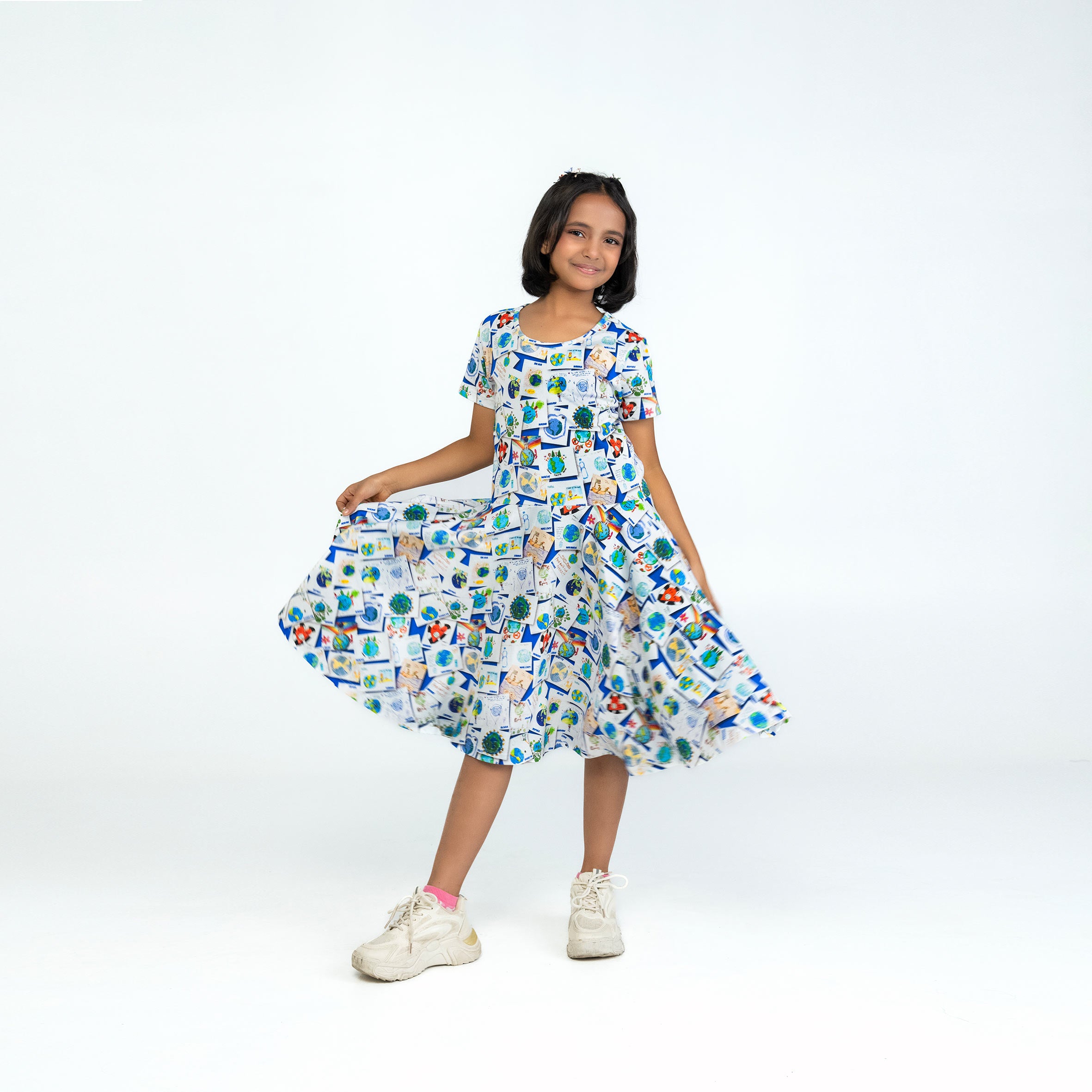 Save The Earth Kids' Art Kids Twirl Dress