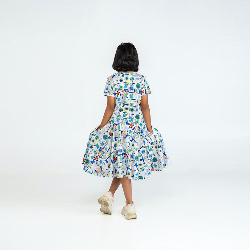 Save The Earth Kids Art Kids Twirl Dress Svaha USA