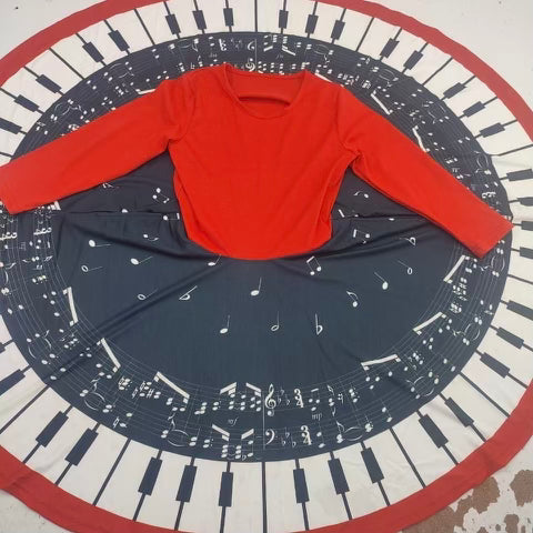 Piano Keys Kids Twirl Dress