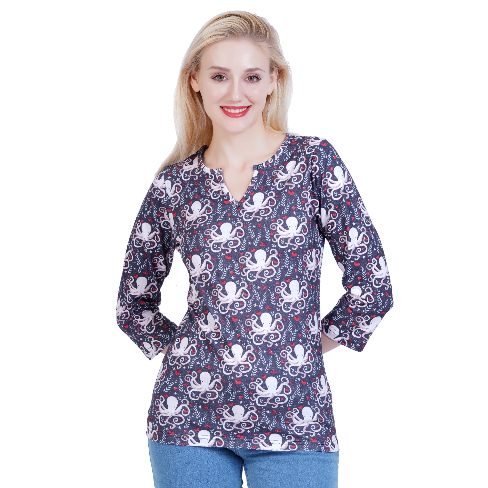 (Pre-order) Floral Octopus Maria Tunic Top
