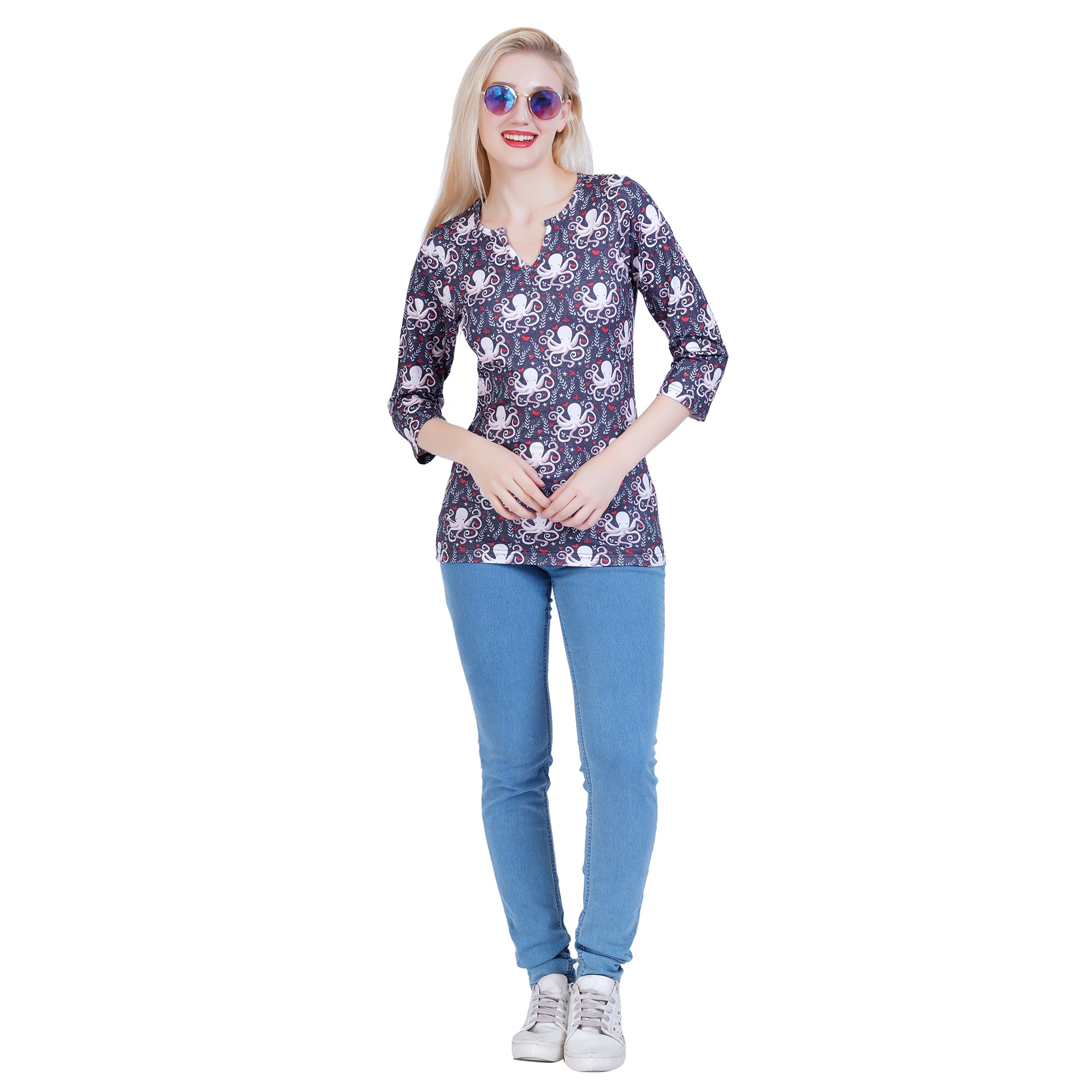 (Pre-order) Floral Octopus Maria Tunic Top