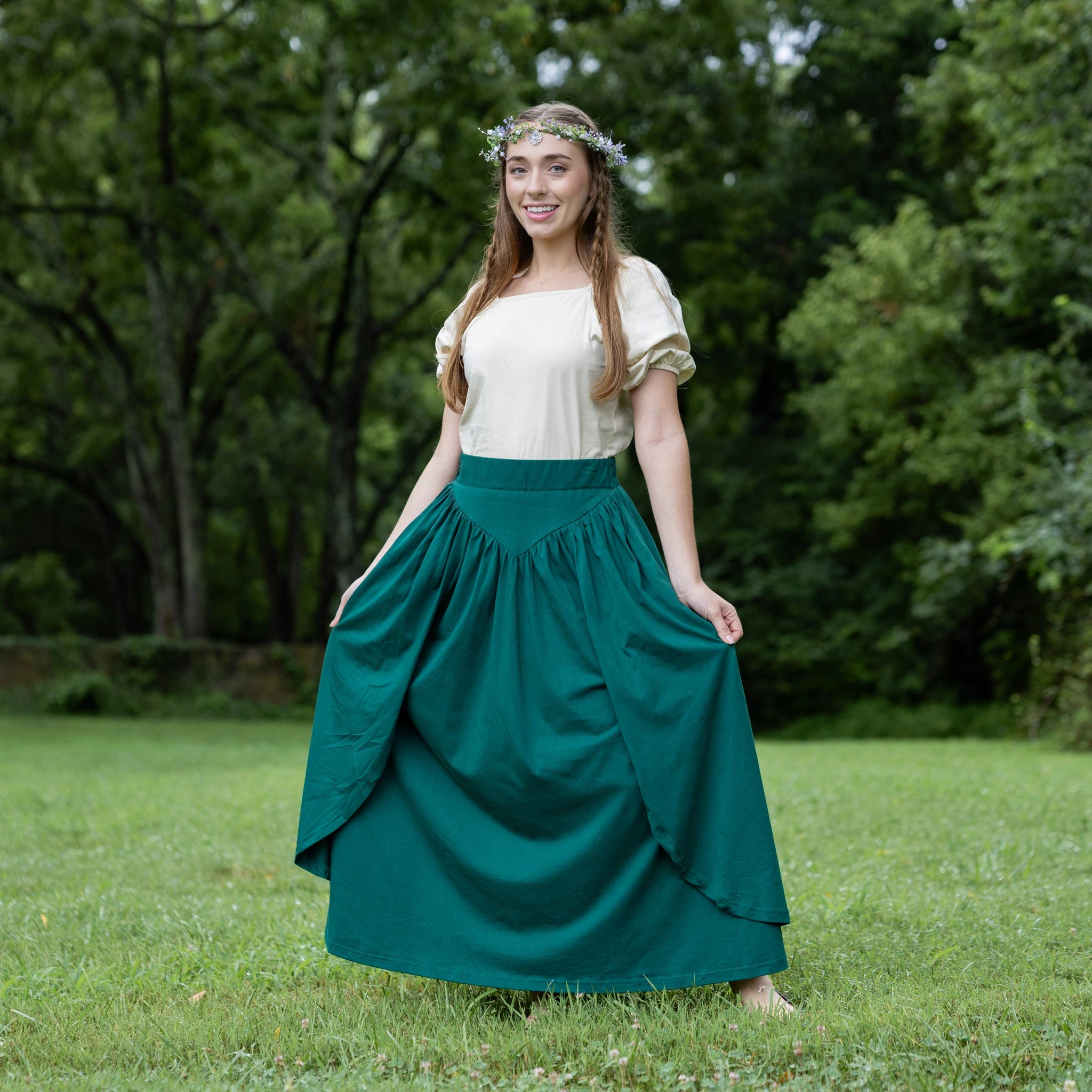 Forest Green Layered Skirt