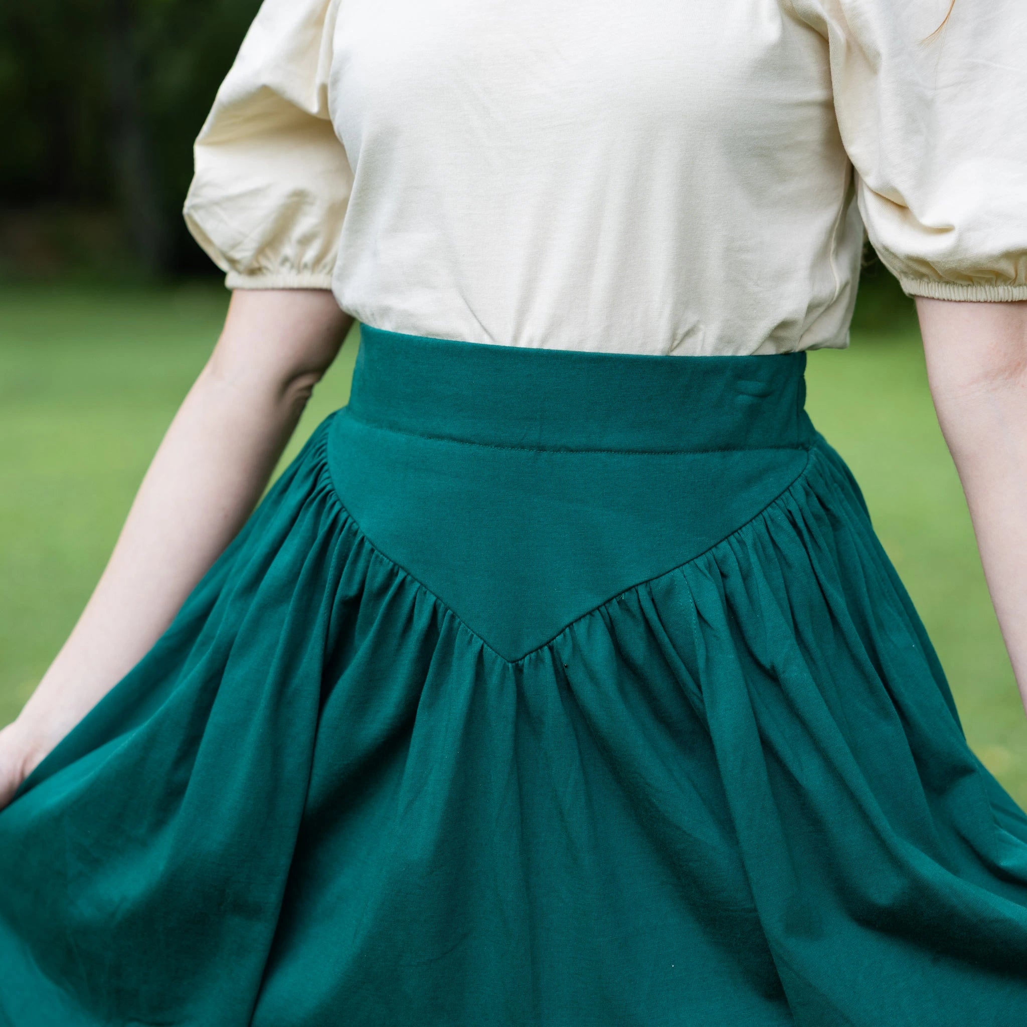 Forest Green Layered Skirt