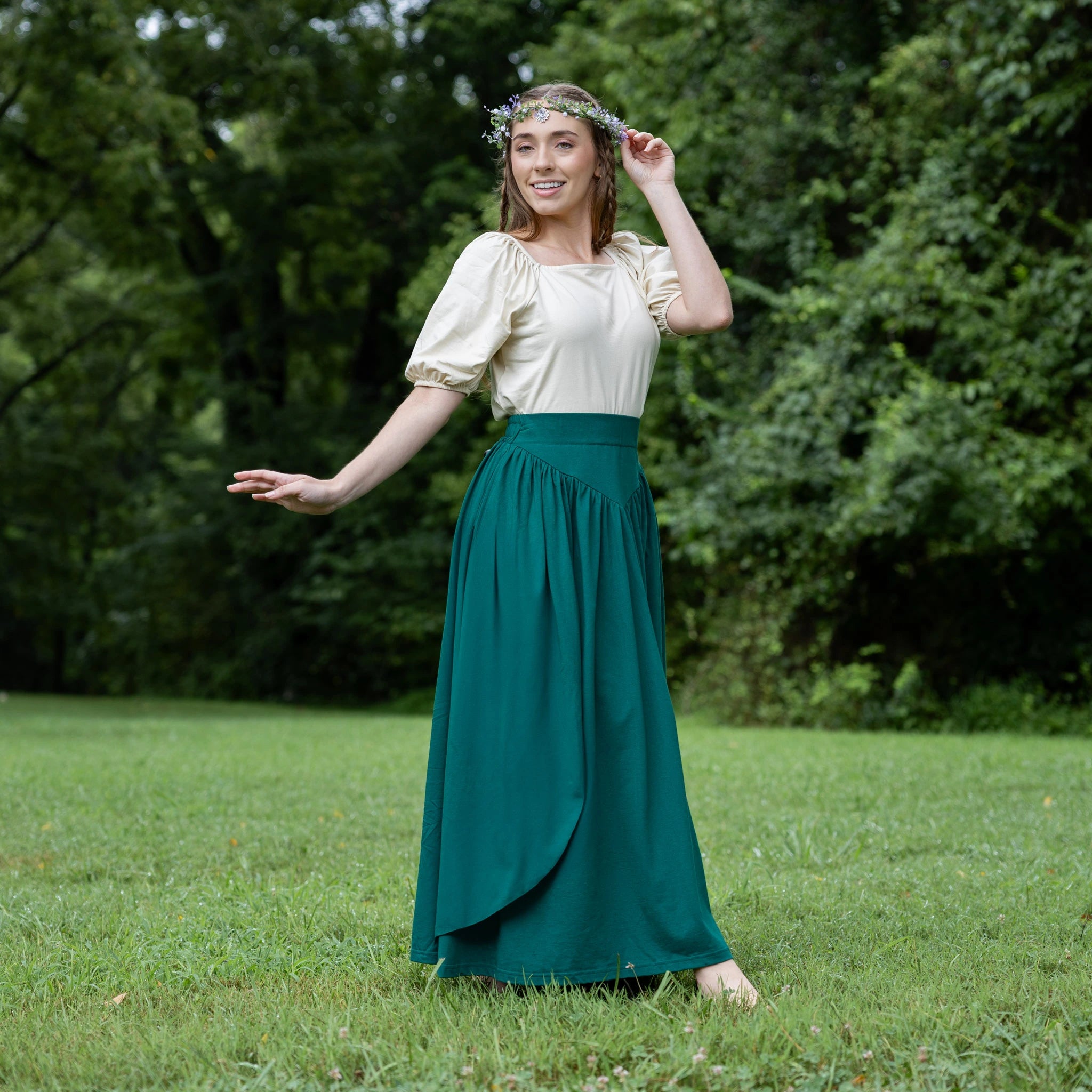 Forest Green Layered Skirt