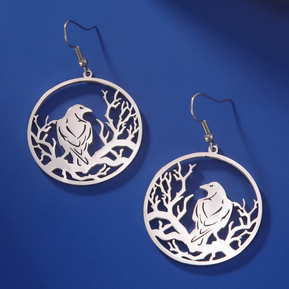 Raven Stainless Steel Earrings