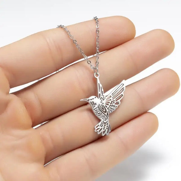 Hummingbirds Stainless Steel Necklace