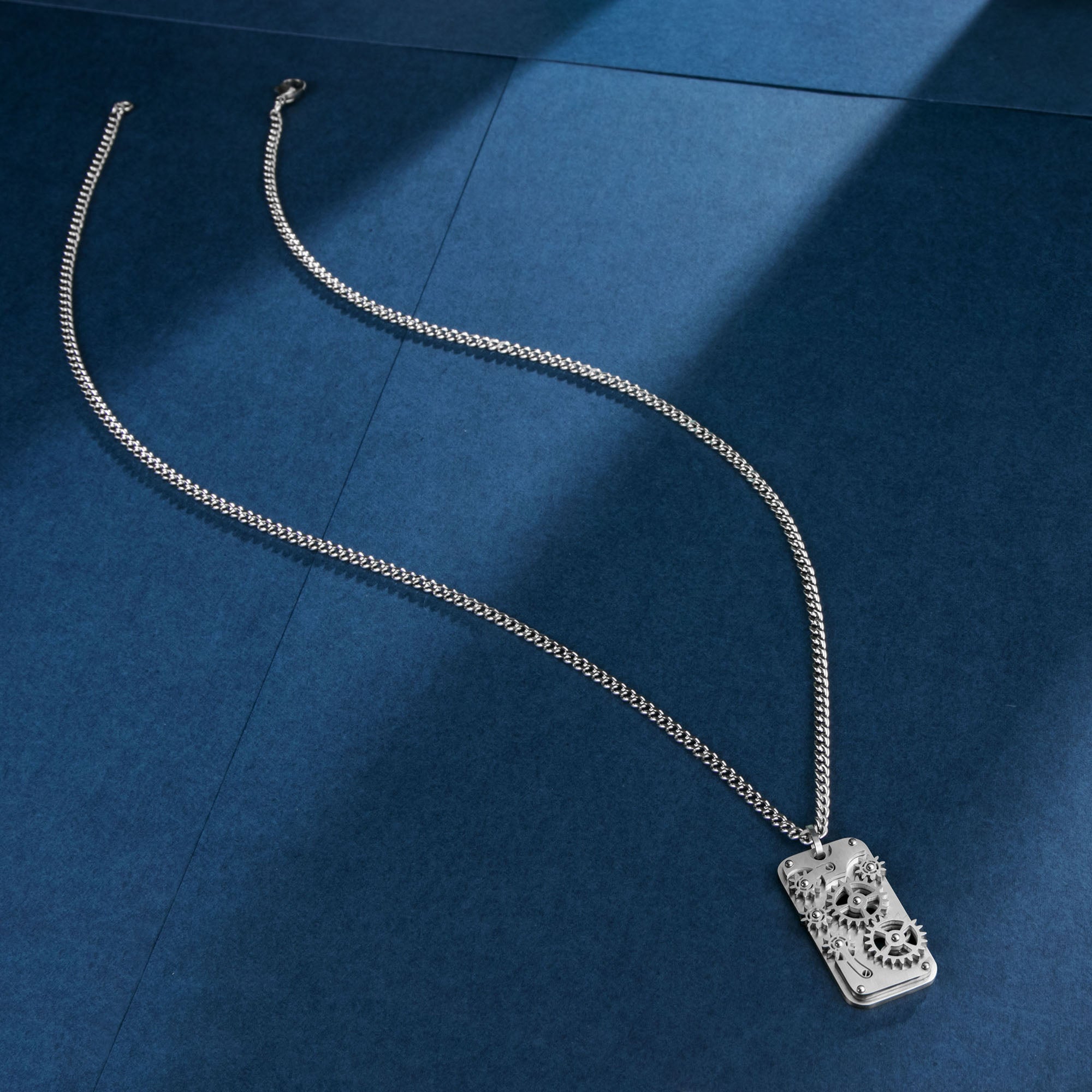 Spinning Gears Stainless Steel Necklace
