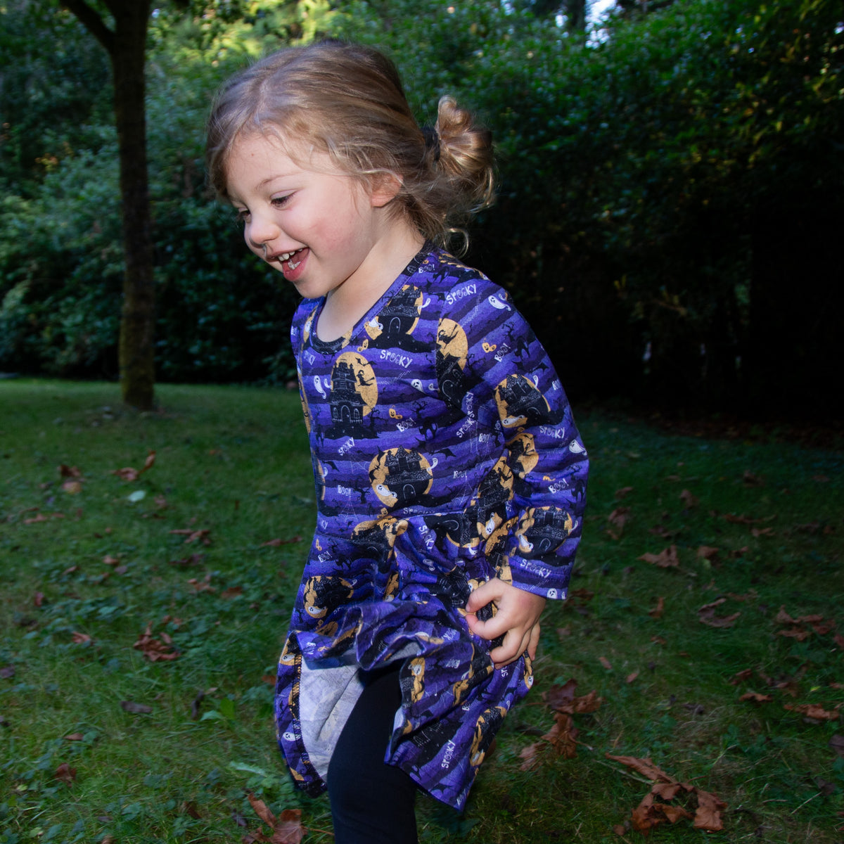 Haunted Houses Kids Twirl Dress with Pockets