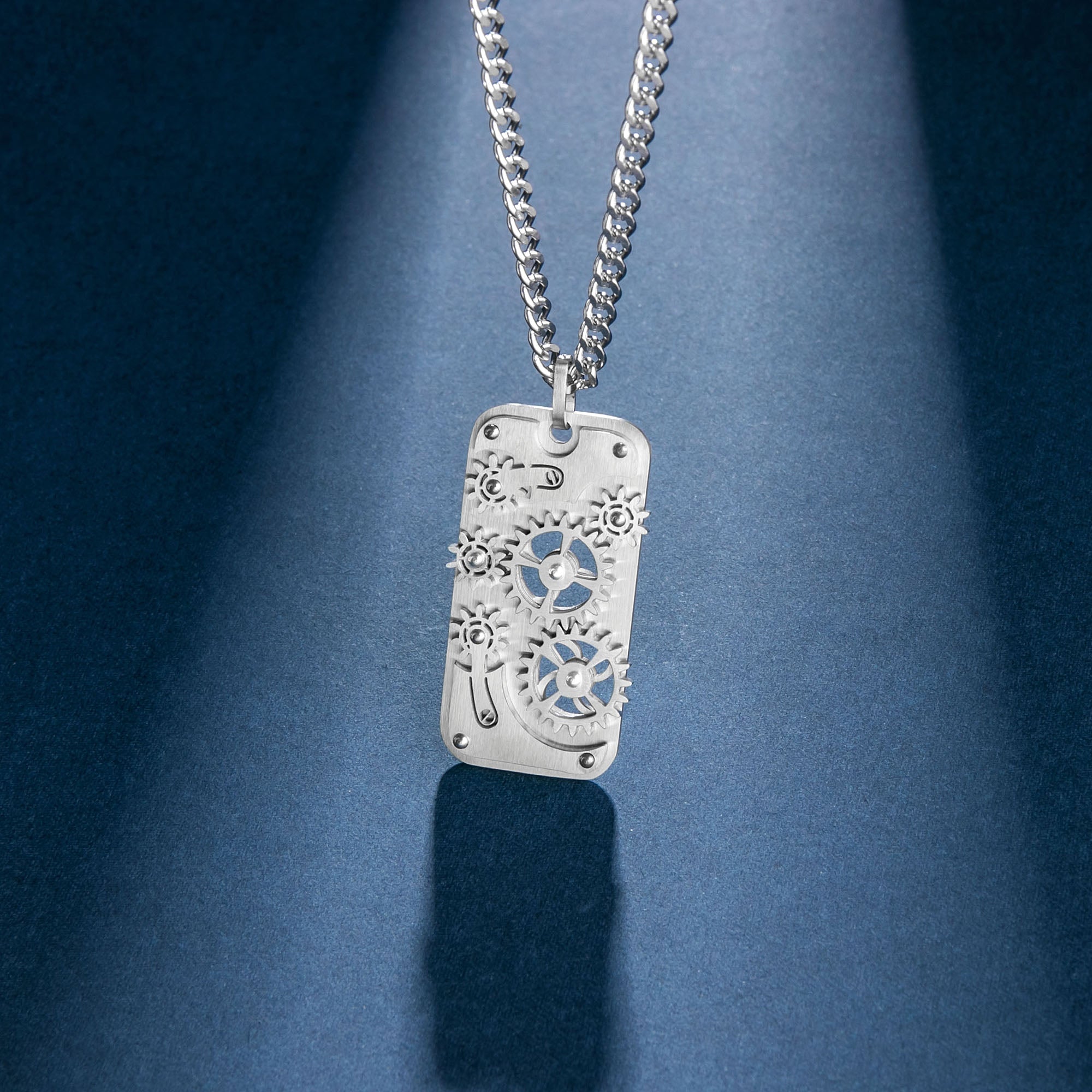 Spinning Gears Stainless Steel Necklace
