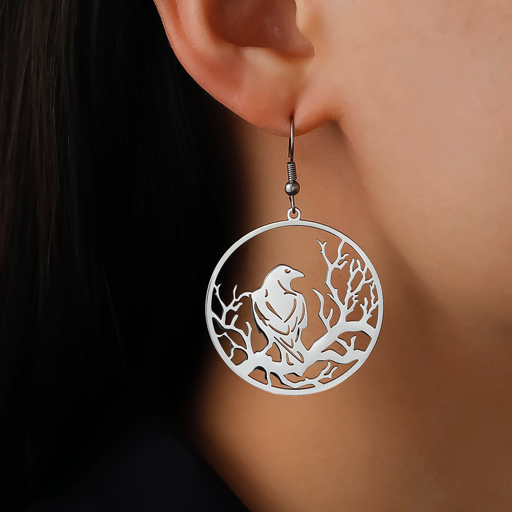 Raven Stainless Steel Earrings