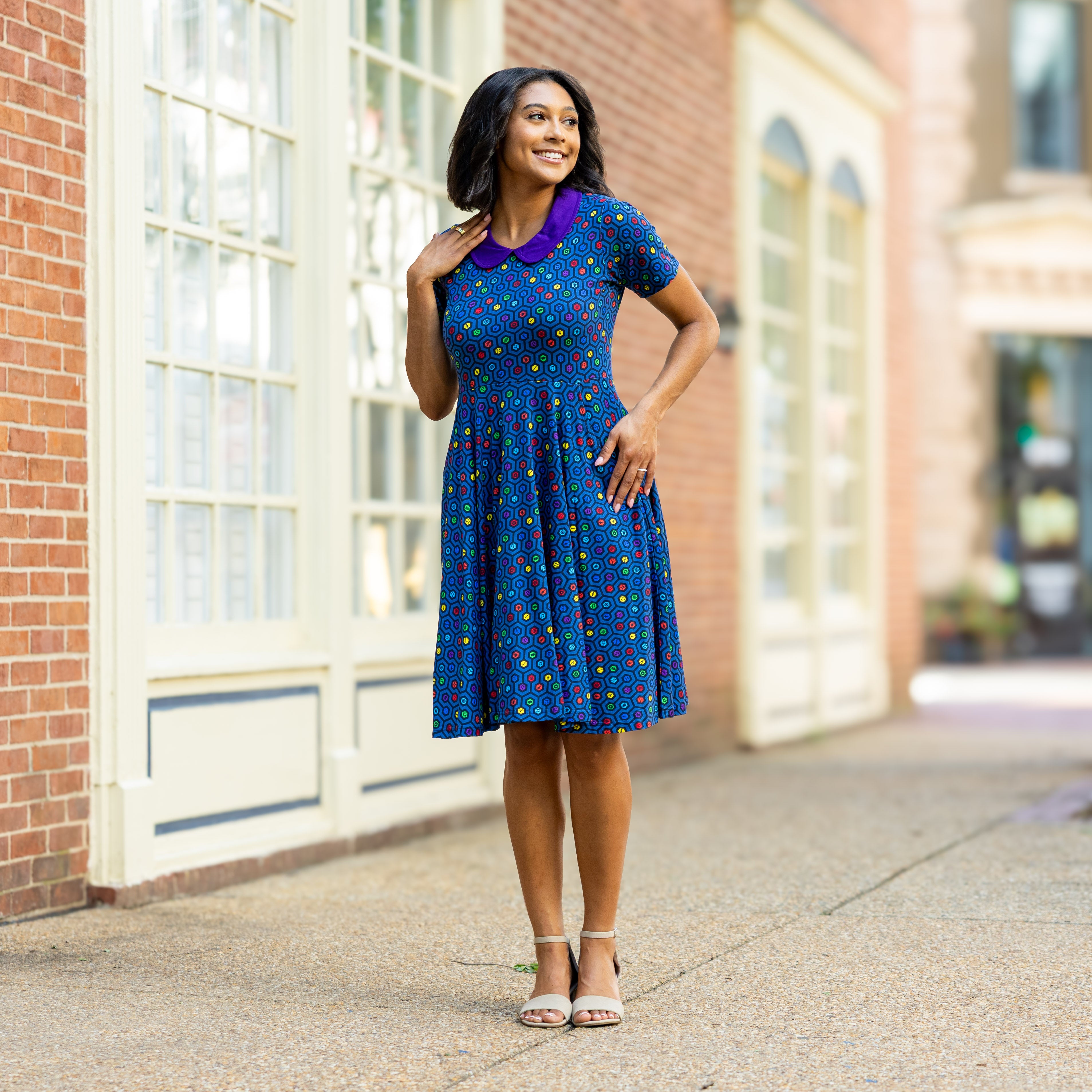 Hexa STEAM Collared Twirl Dress